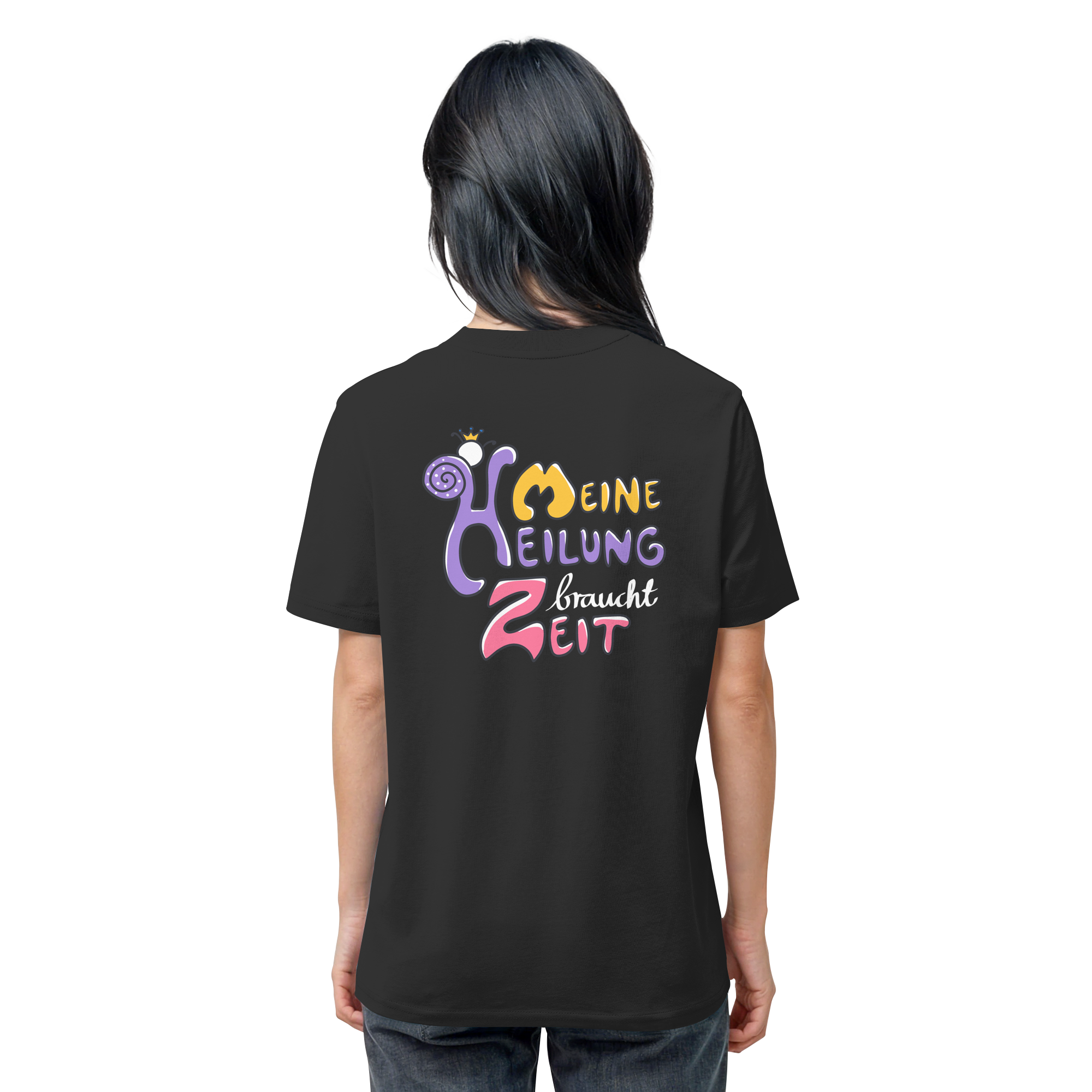 Meine Heilung braucht Zeit "Bunte Edition" Backprint - Organic Shirt