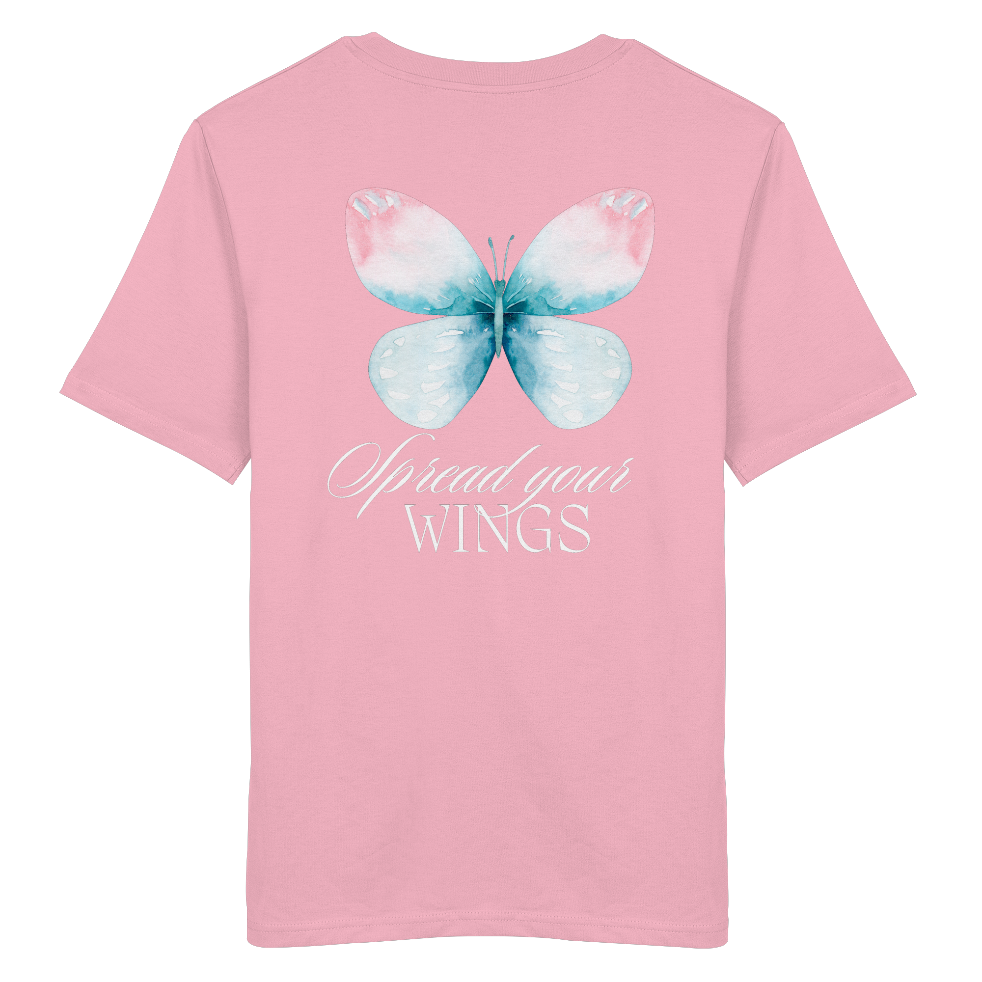 Spread your Wings (weiße Schrift) Backprint - Organic Shirt