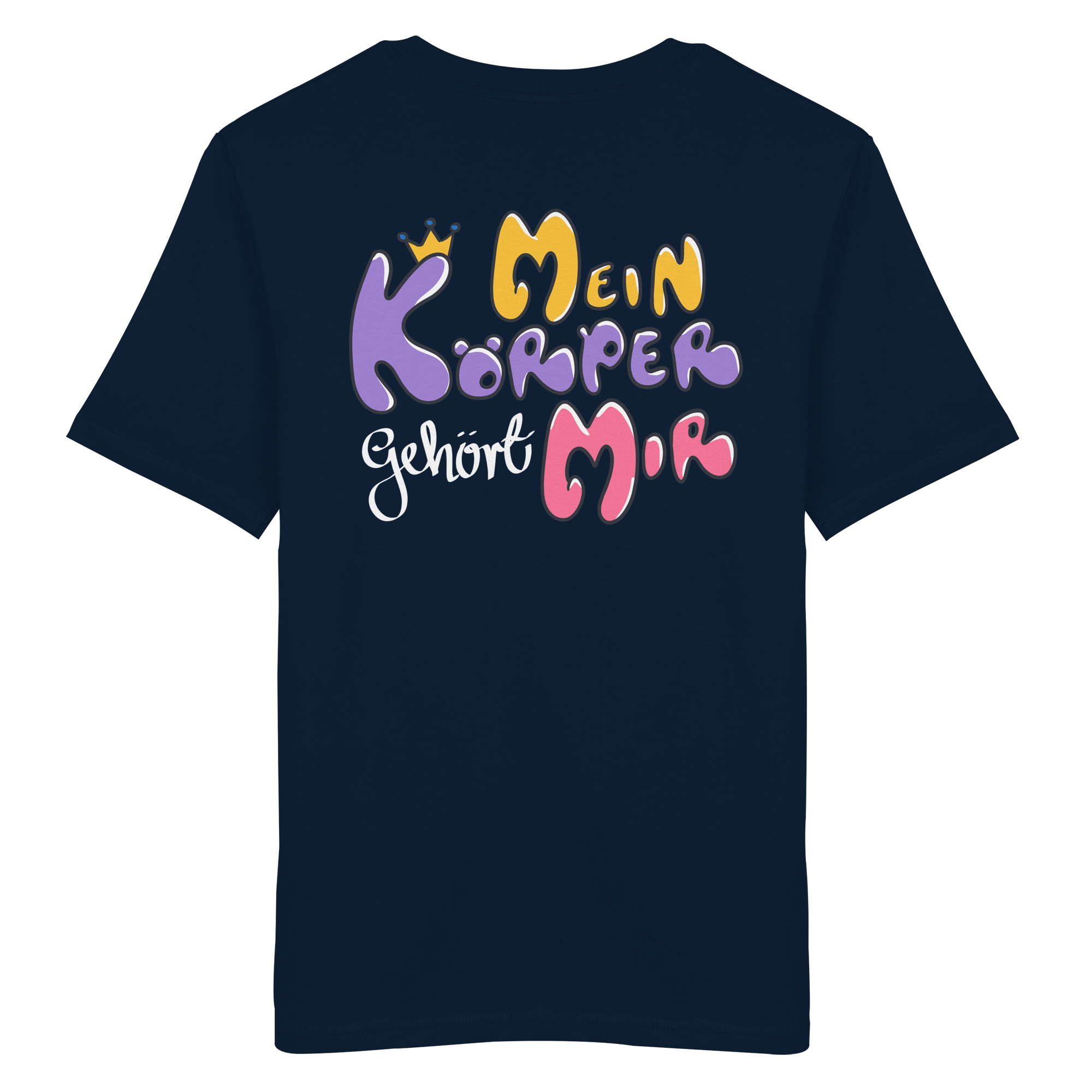 Survivor Queens Logo mit "Mein Körper gehört mir" Backprint (dunkel) - Organic Shirt