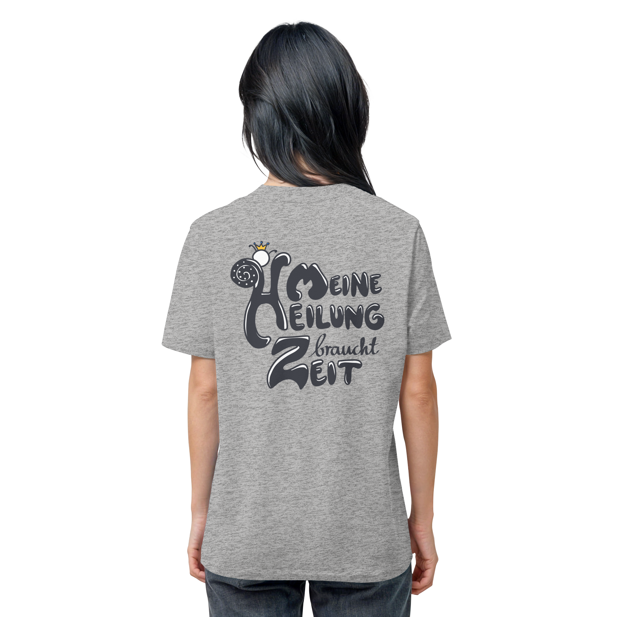 Meine Heilung braucht Zeit "Schwarze Edition" Backprint - Organic Shirt