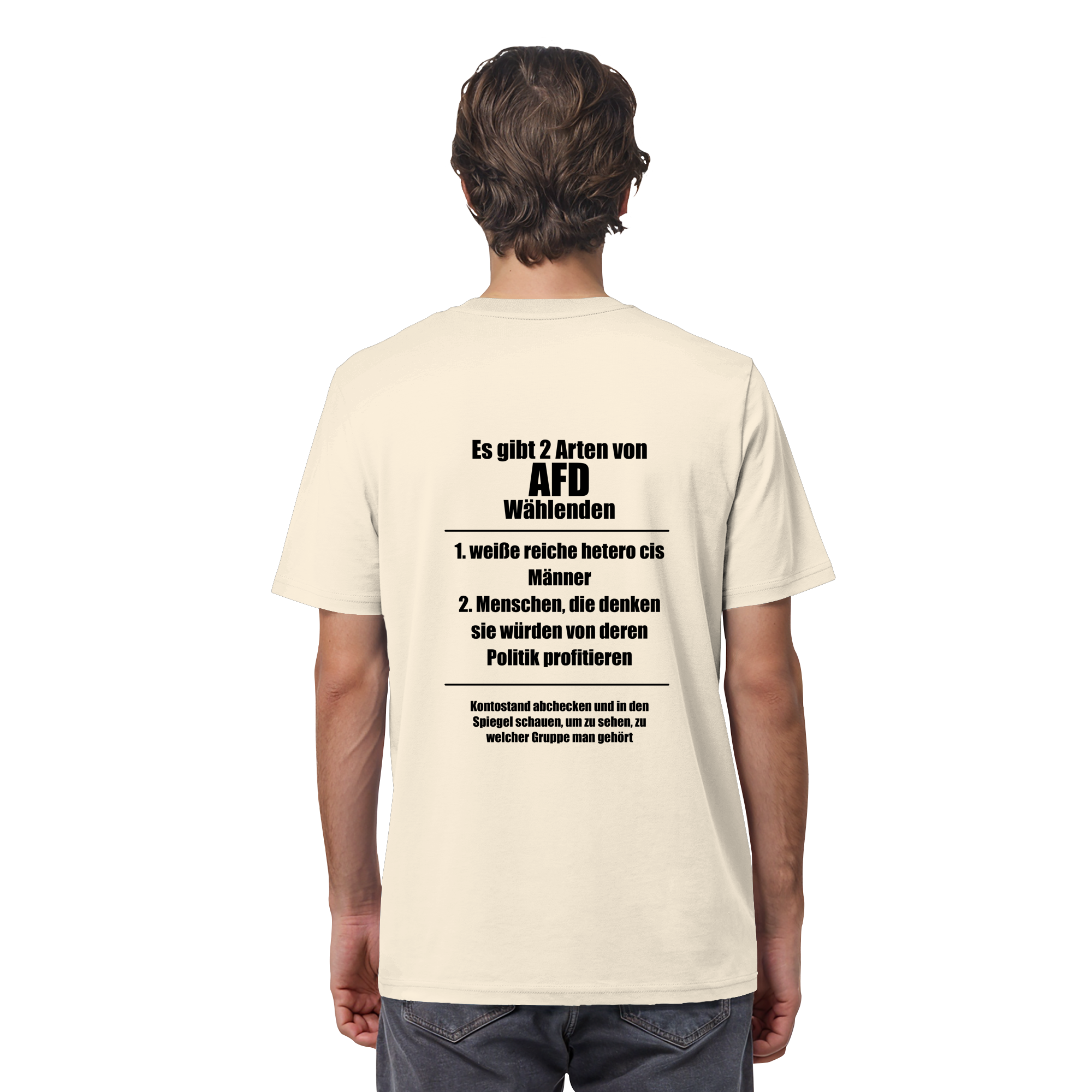 Es gibt 2 Arten von AfD Wählenden Backprint (hell) - Organic Shirt