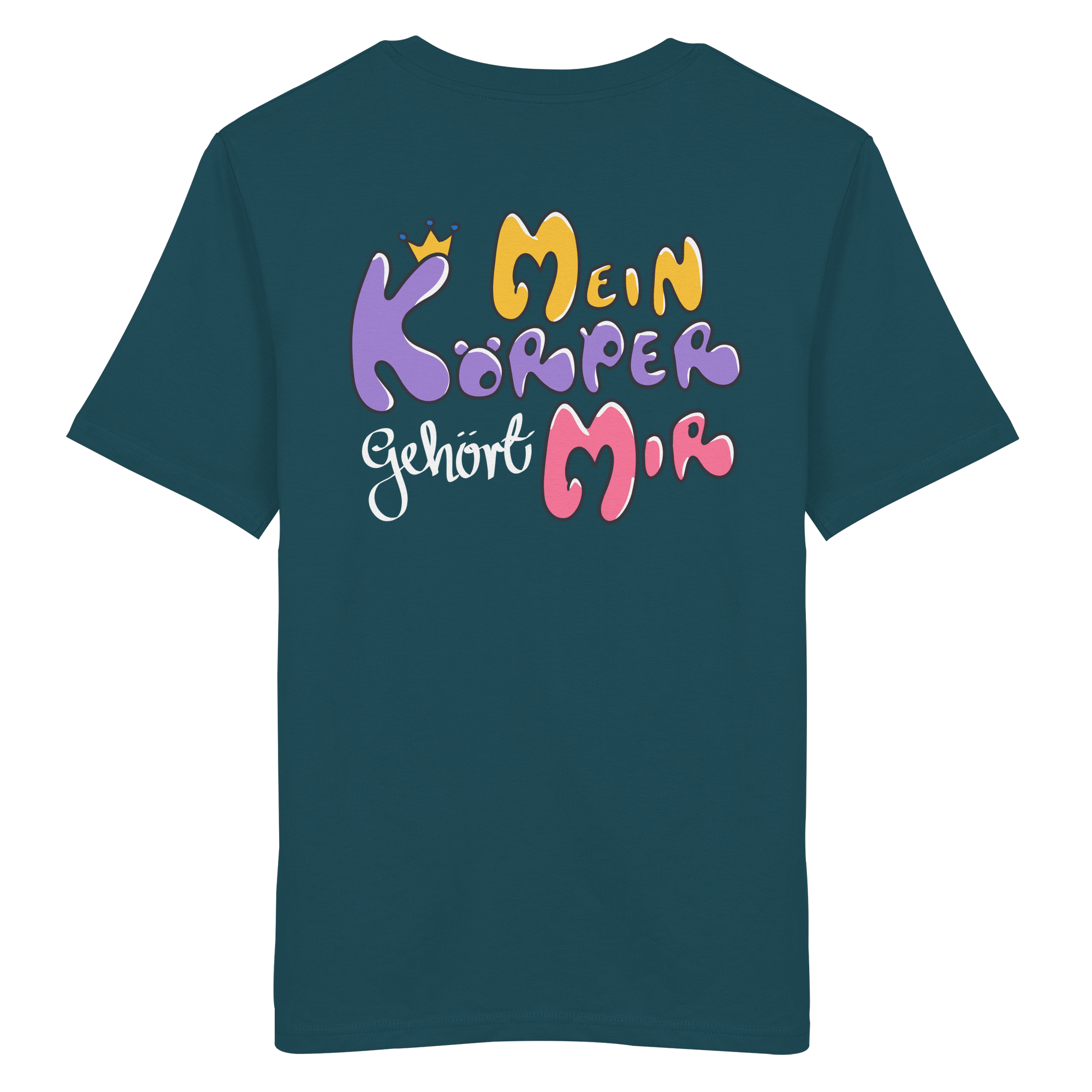 Survivor Queens Logo mit "Mein Körper gehört mir" Backprint (dunkel) - Organic Shirt