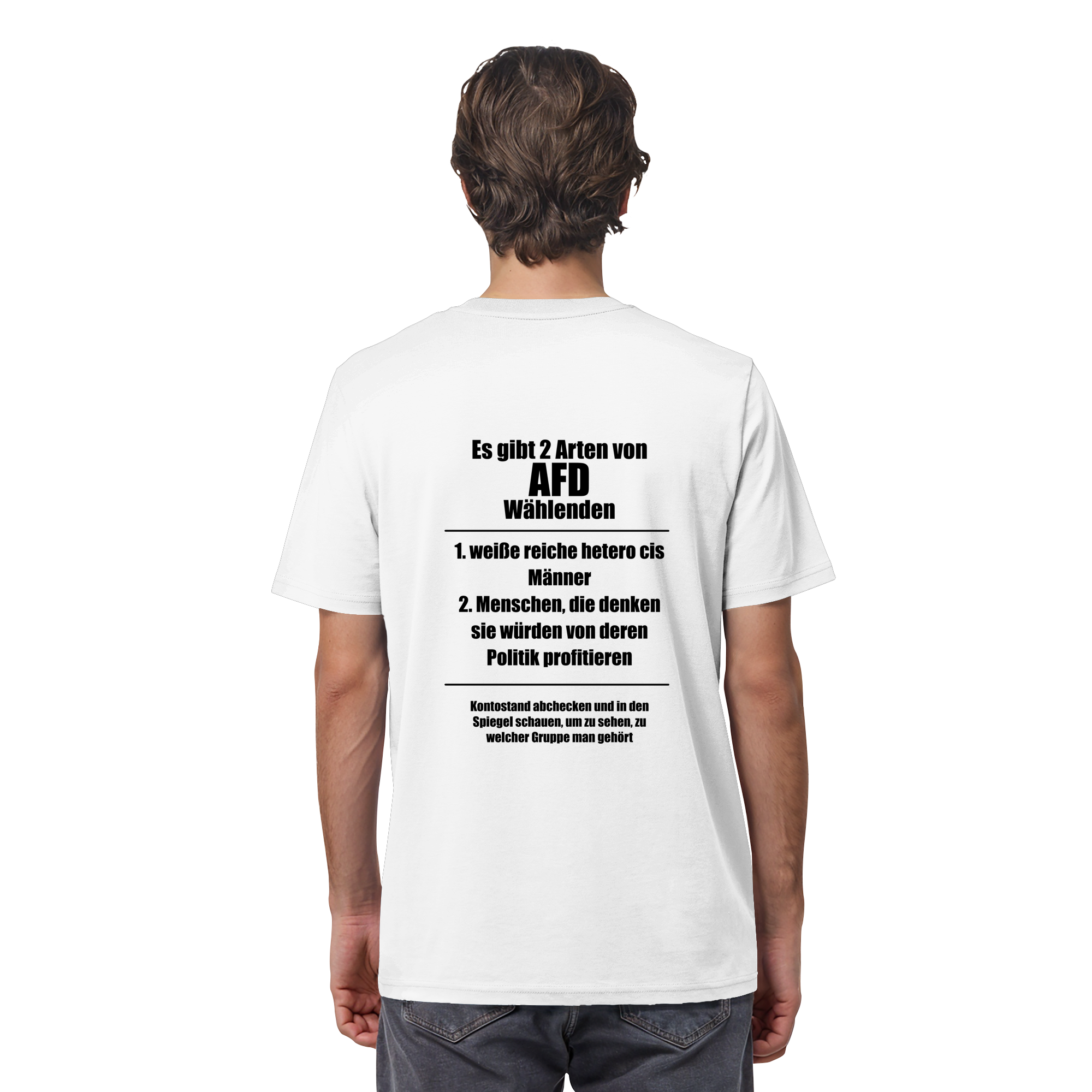 Es gibt 2 Arten von AfD Wählenden Backprint (hell) - Organic Shirt