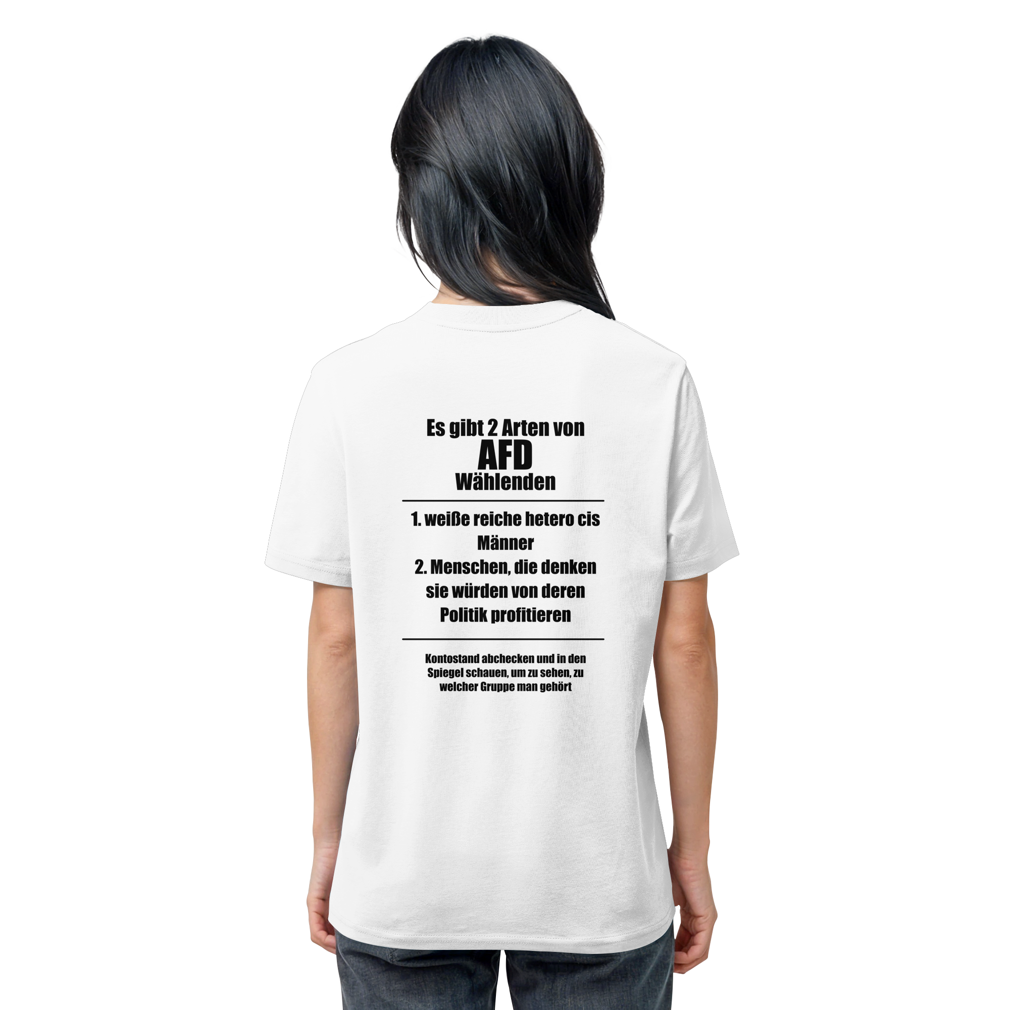 Es gibt 2 Arten von AfD Wählenden Backprint (hell) - Organic Shirt
