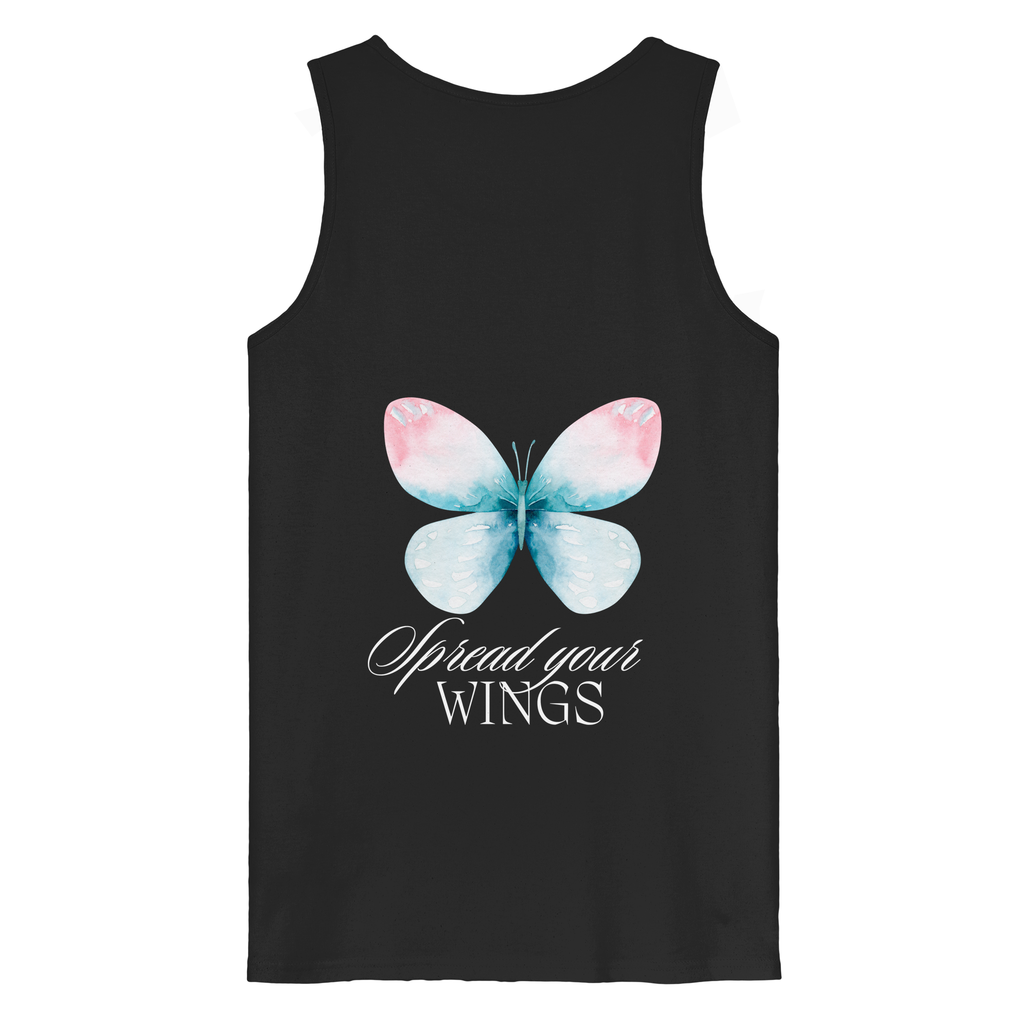 Spread your Wings (weiße Schrift) Backprint - Organic Tank Top
