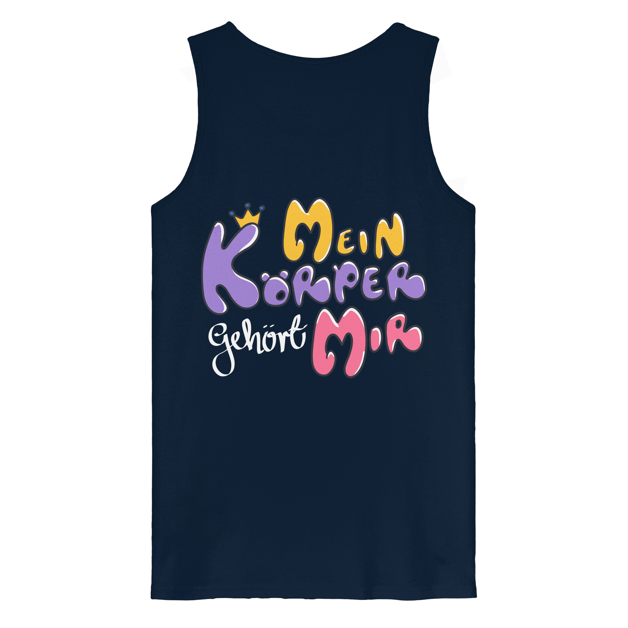 Survivor Queens Logo mit "Mein Körper gehört mir" Backprint (dunkel) - Organic Tank Top