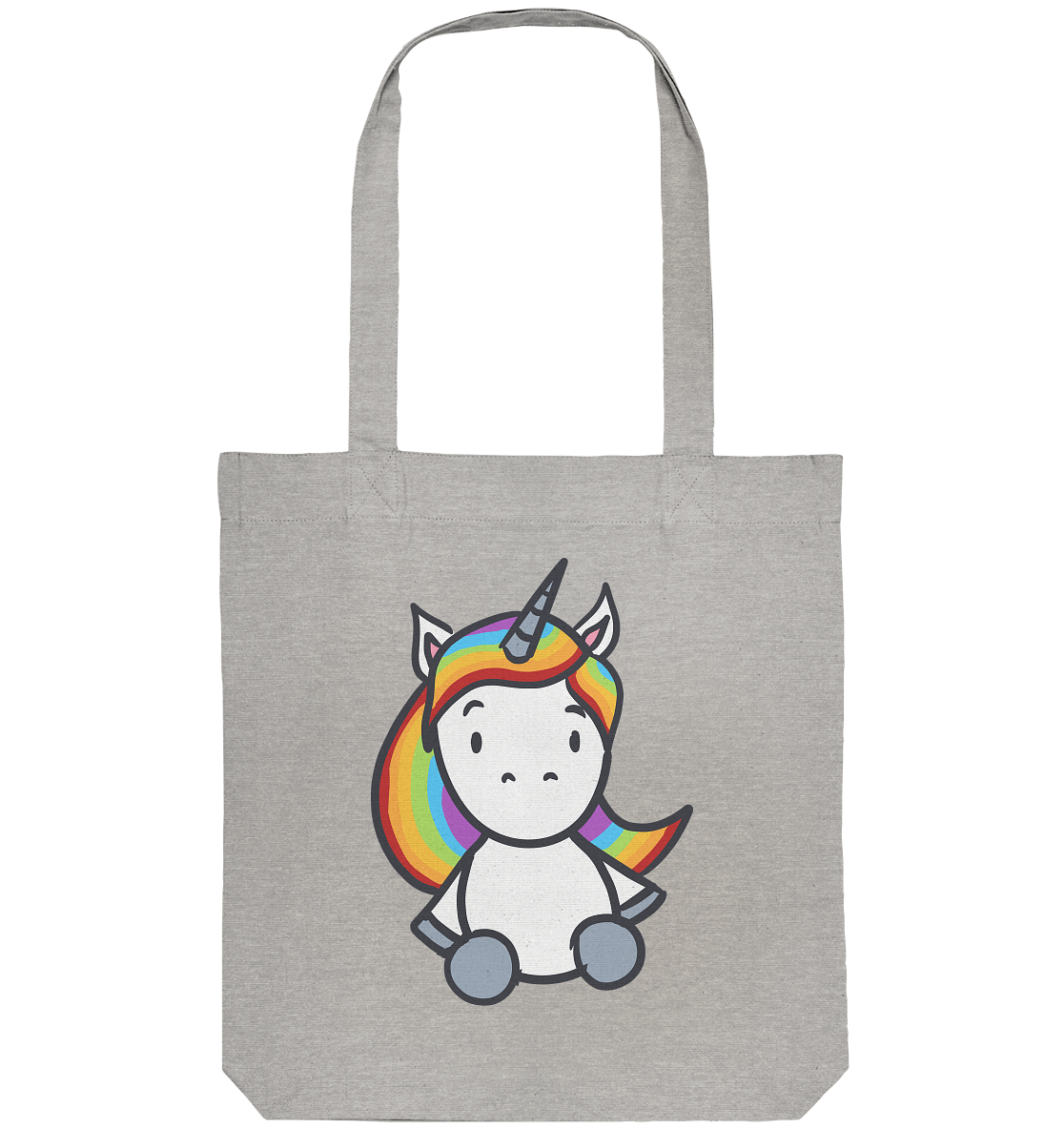 Schwarz Weiß wird Regenbogen Farben Backprint (hell) - Organic Tote-Bag