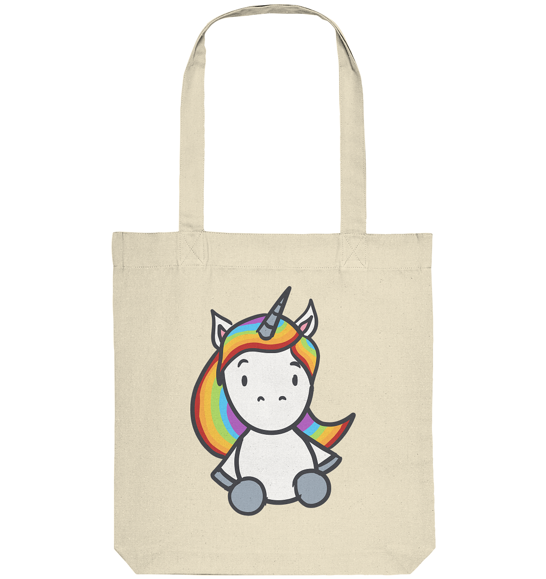 Schwarz Weiß wird Regenbogen Farben Backprint (hell) - Organic Tote-Bag