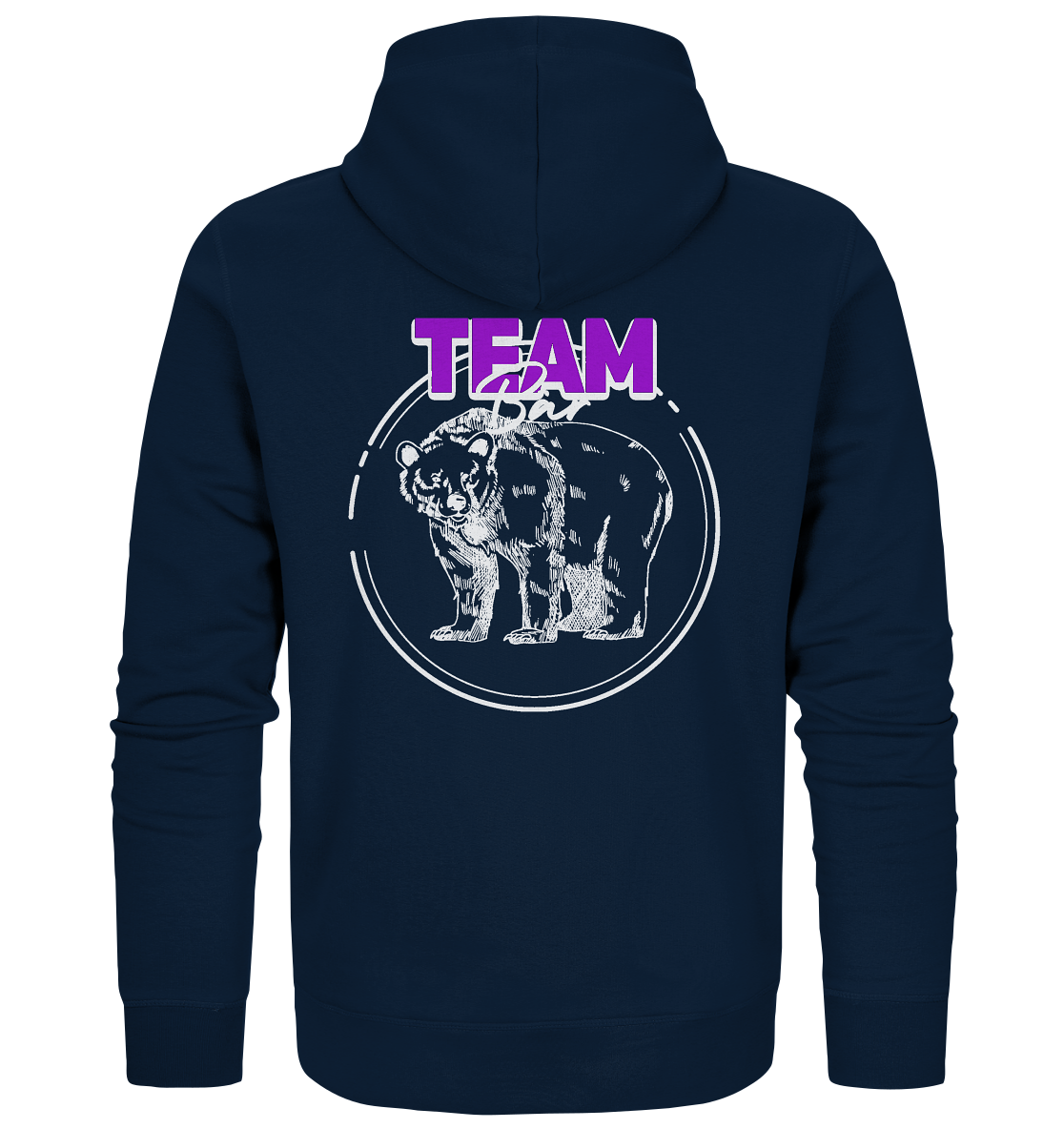 Team Bär Backprint (weiß) - Organic Zipper