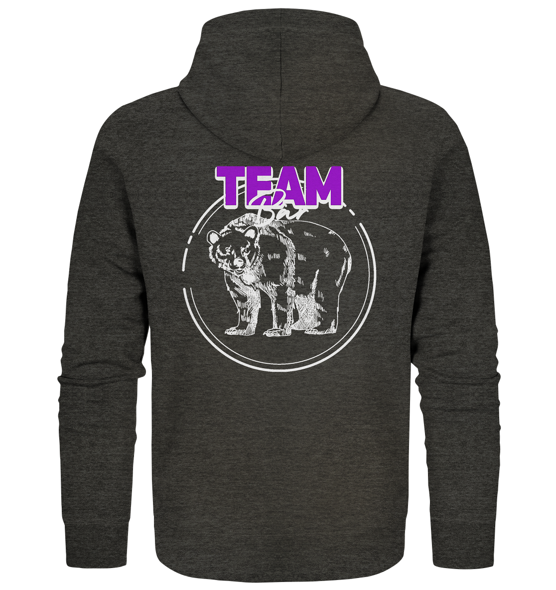 Team Bär Backprint (weiß) - Organic Zipper