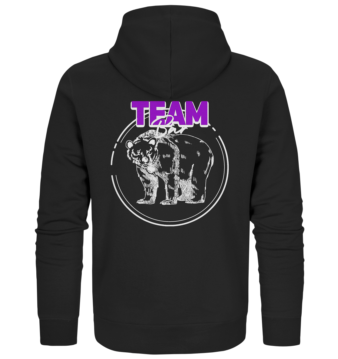 Team Bär Backprint (weiß) - Organic Zipper