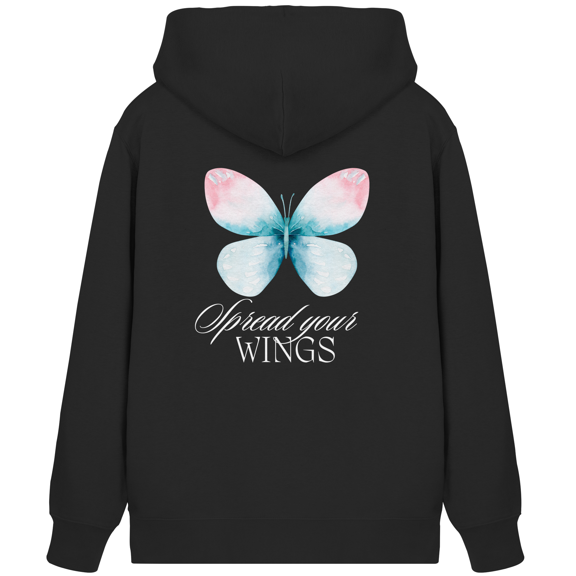 Spread your Wings (weiße Schrift) Backprint - Organic Zipper