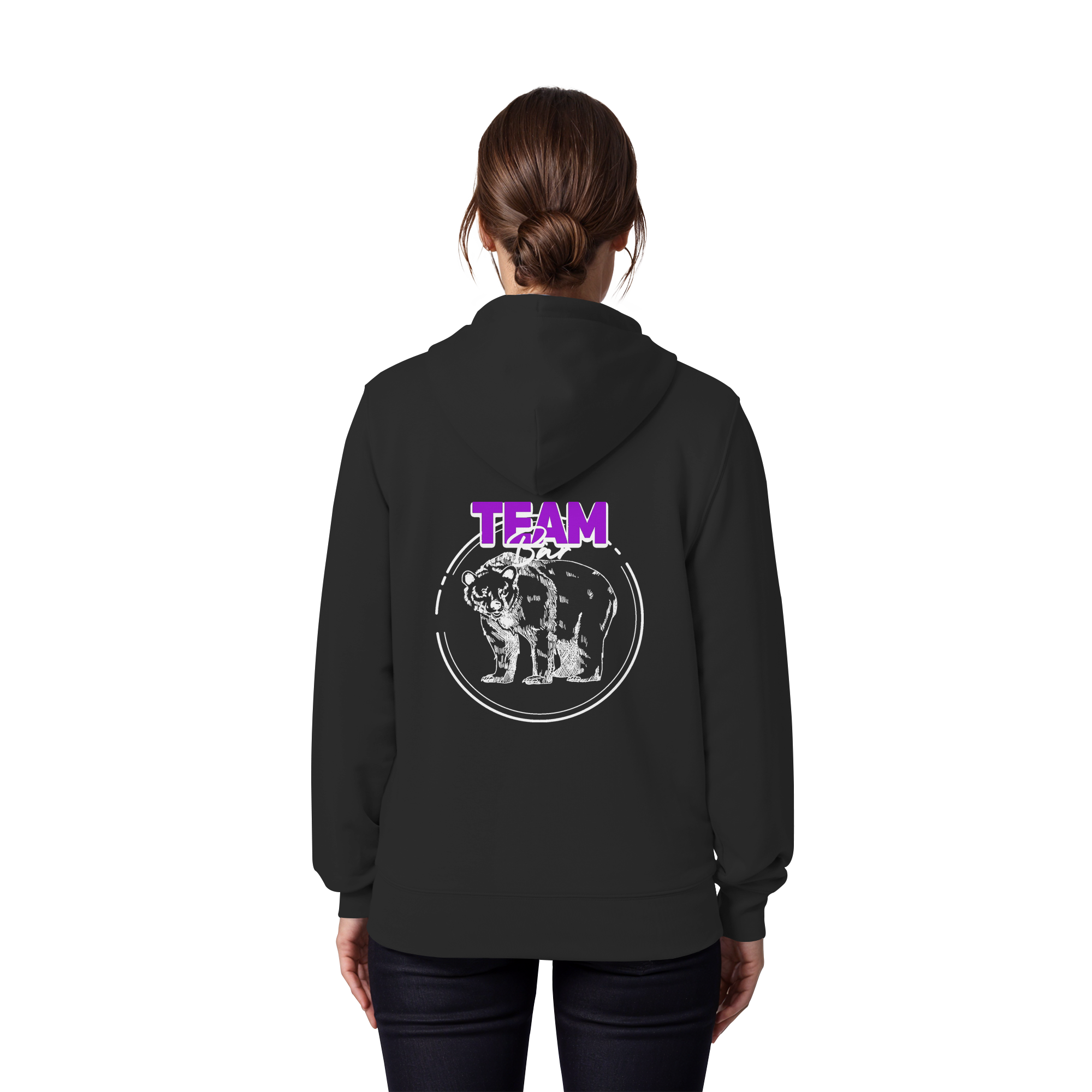 Team Bär Backprint (weiß) - Organic Zipper