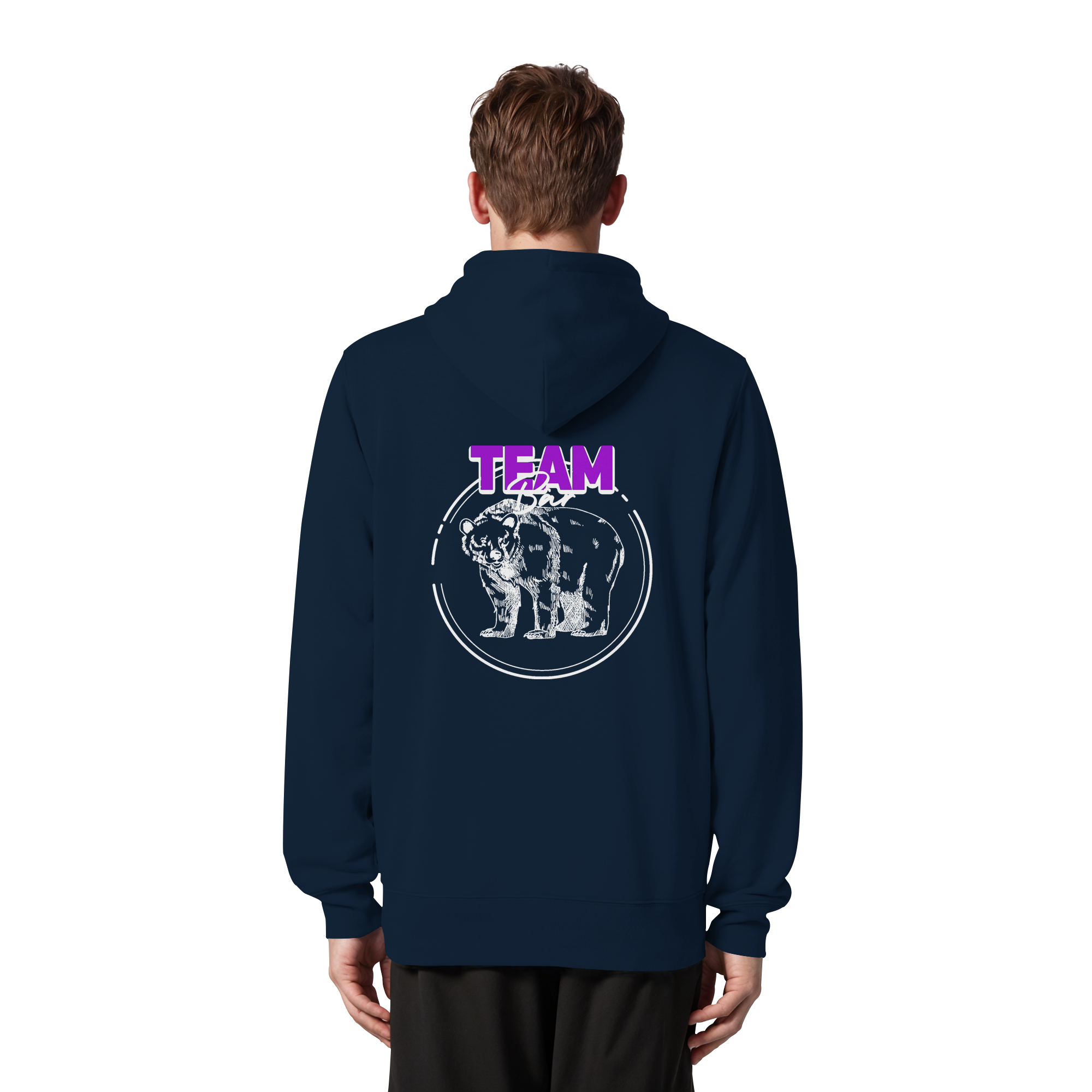 Team Bär Backprint (weiß) - Organic Zipper