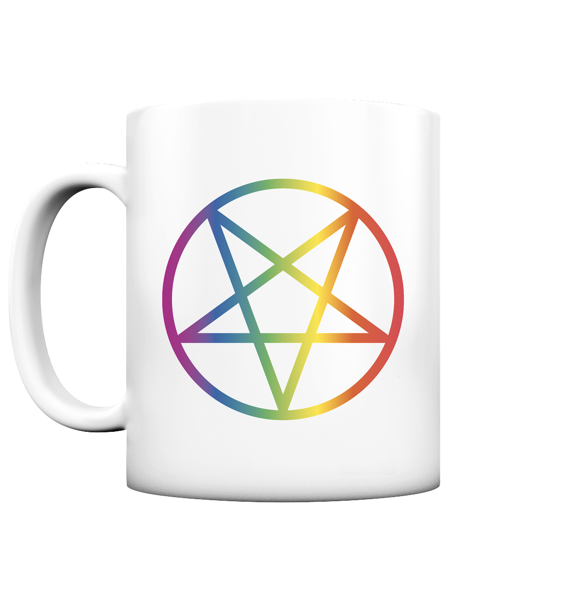Regenbogen Pentagramm - Tasse matt