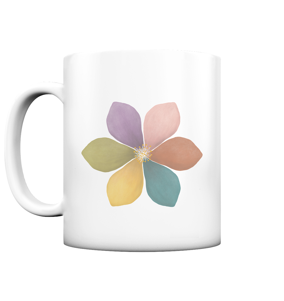 Einatmen Ausatmen "Achtsamkeitsblüte Edition" Backprint - Tasse matt