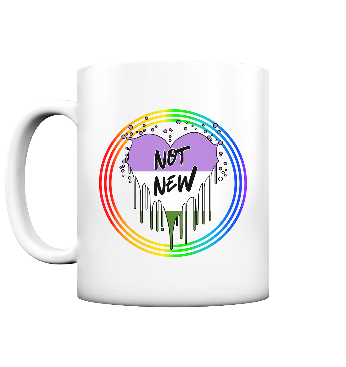 Genderqueer Not New "Regenbogenkreis Edition" - Tasse matt