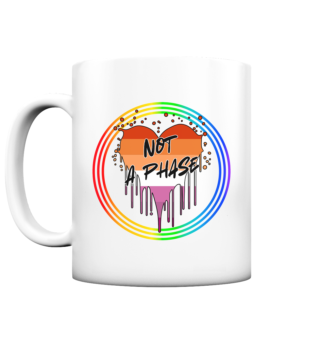 Lesbian Not a Phase "Regenbogenkreis Edition" - Tasse matt