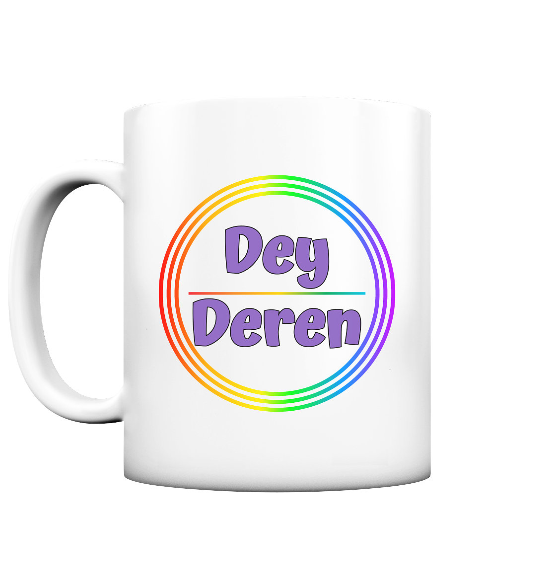 Dey/Deren Pronomen Regenbogenkreis - Tasse matt