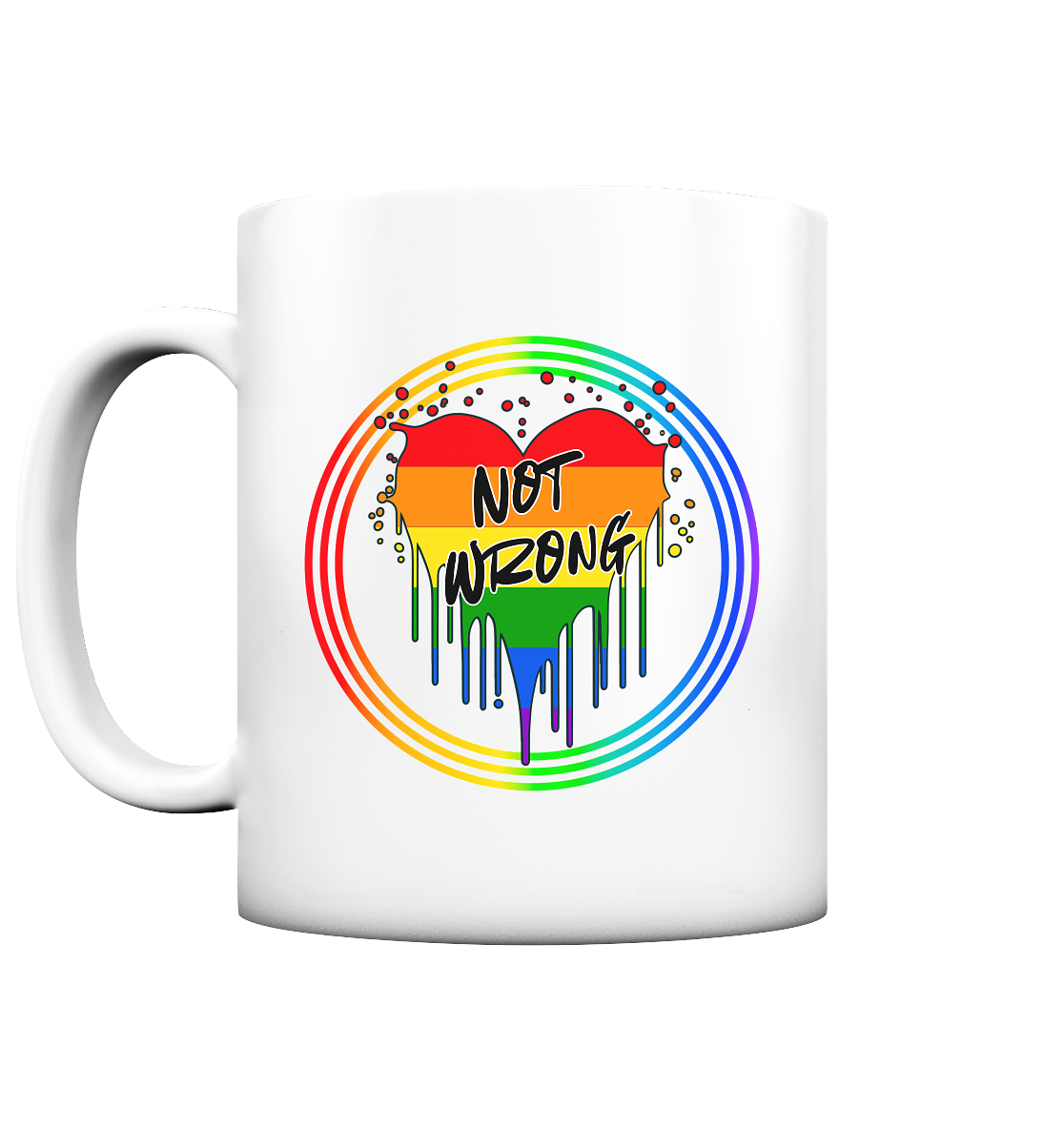 Queer Not Wrong "Regenbogenkreis Edition" - Tasse matt