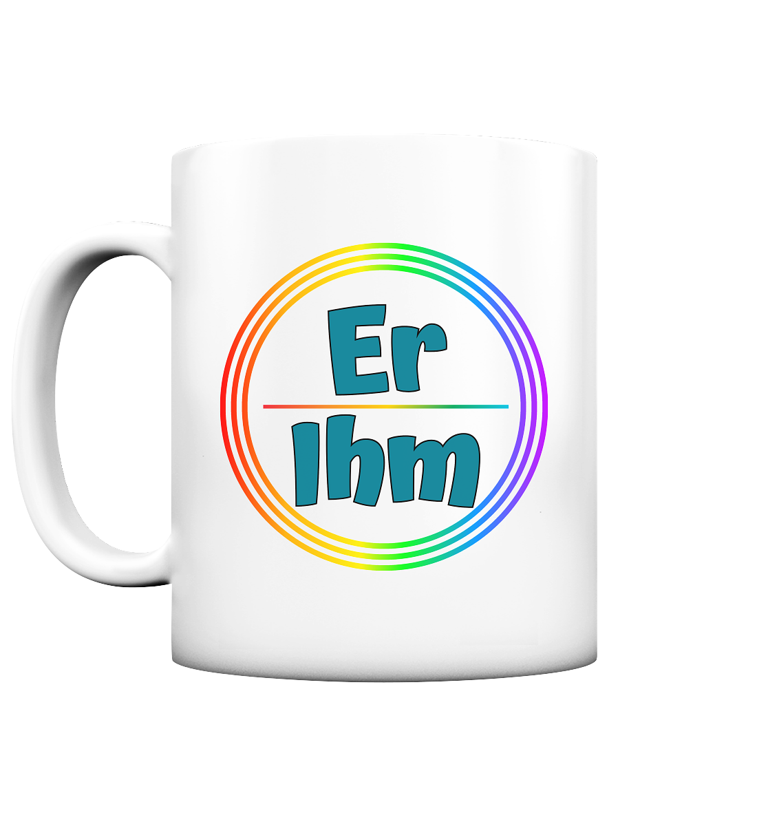 Er/Ihm Pronomen Regenbogenkreis - Tasse matt