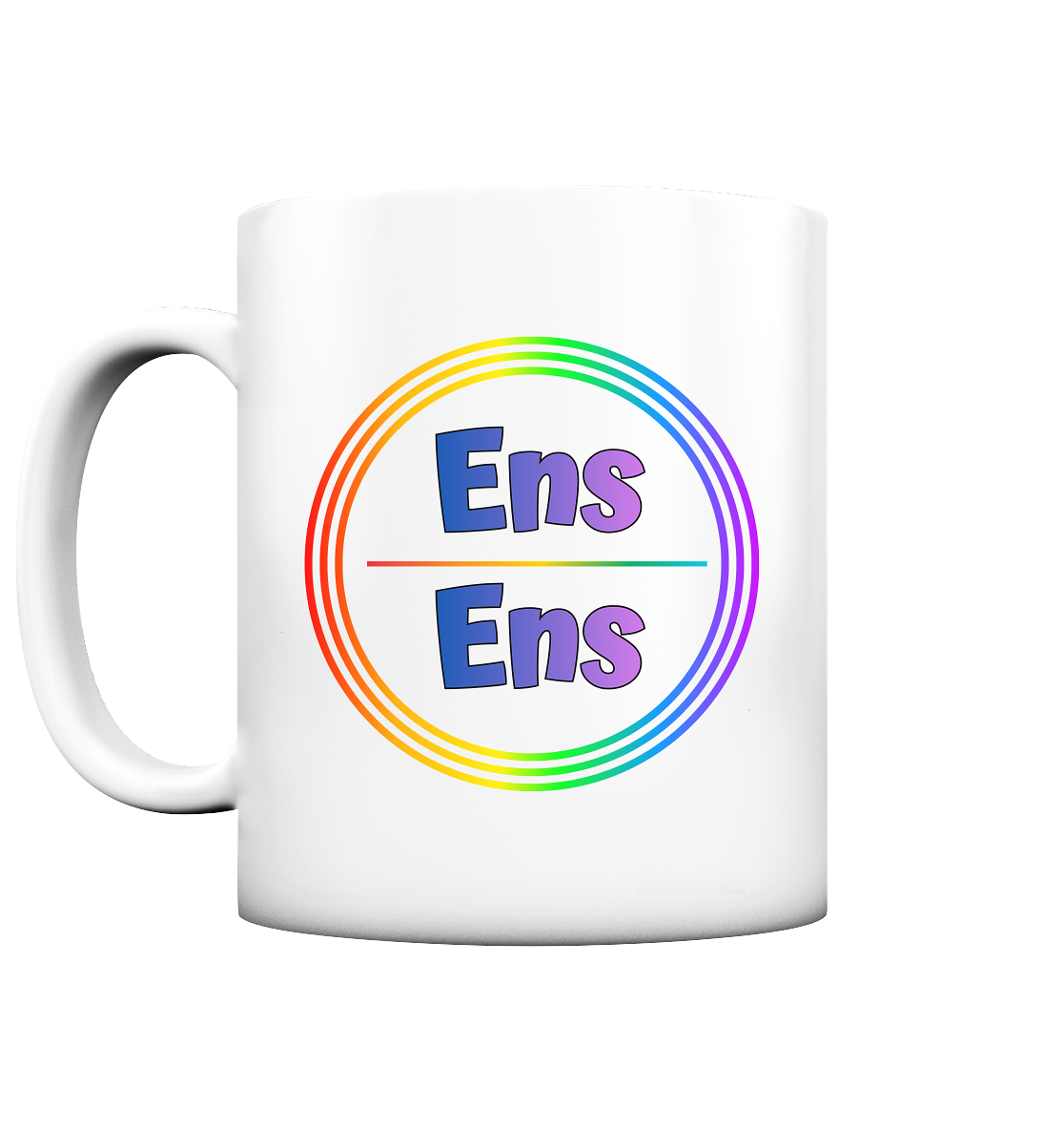 Ens/Ens Pronomen Regenbogenkreis - Tasse matt