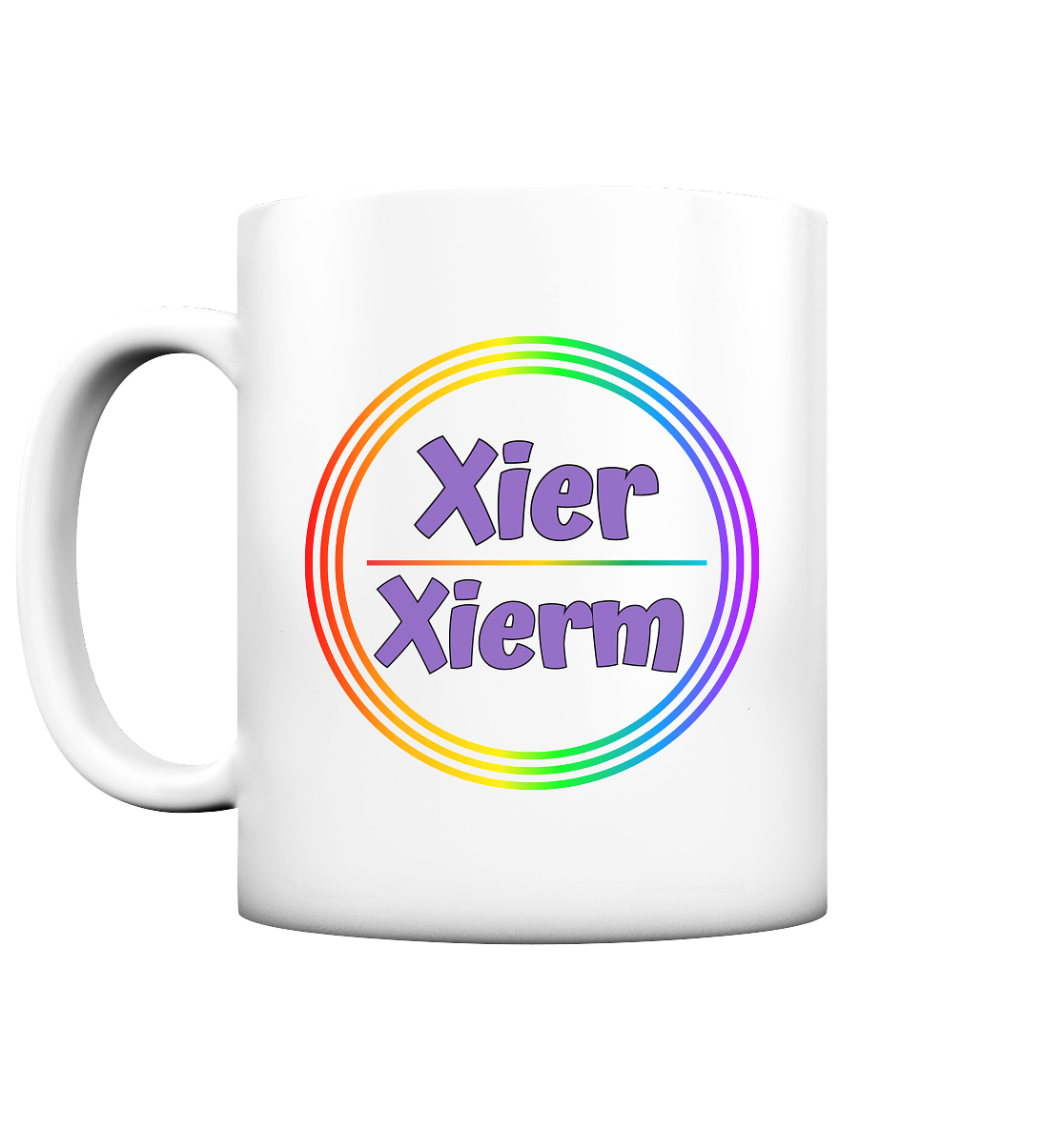 Xier/Xiem Pronomen Regenbogenkreis - Tasse matt