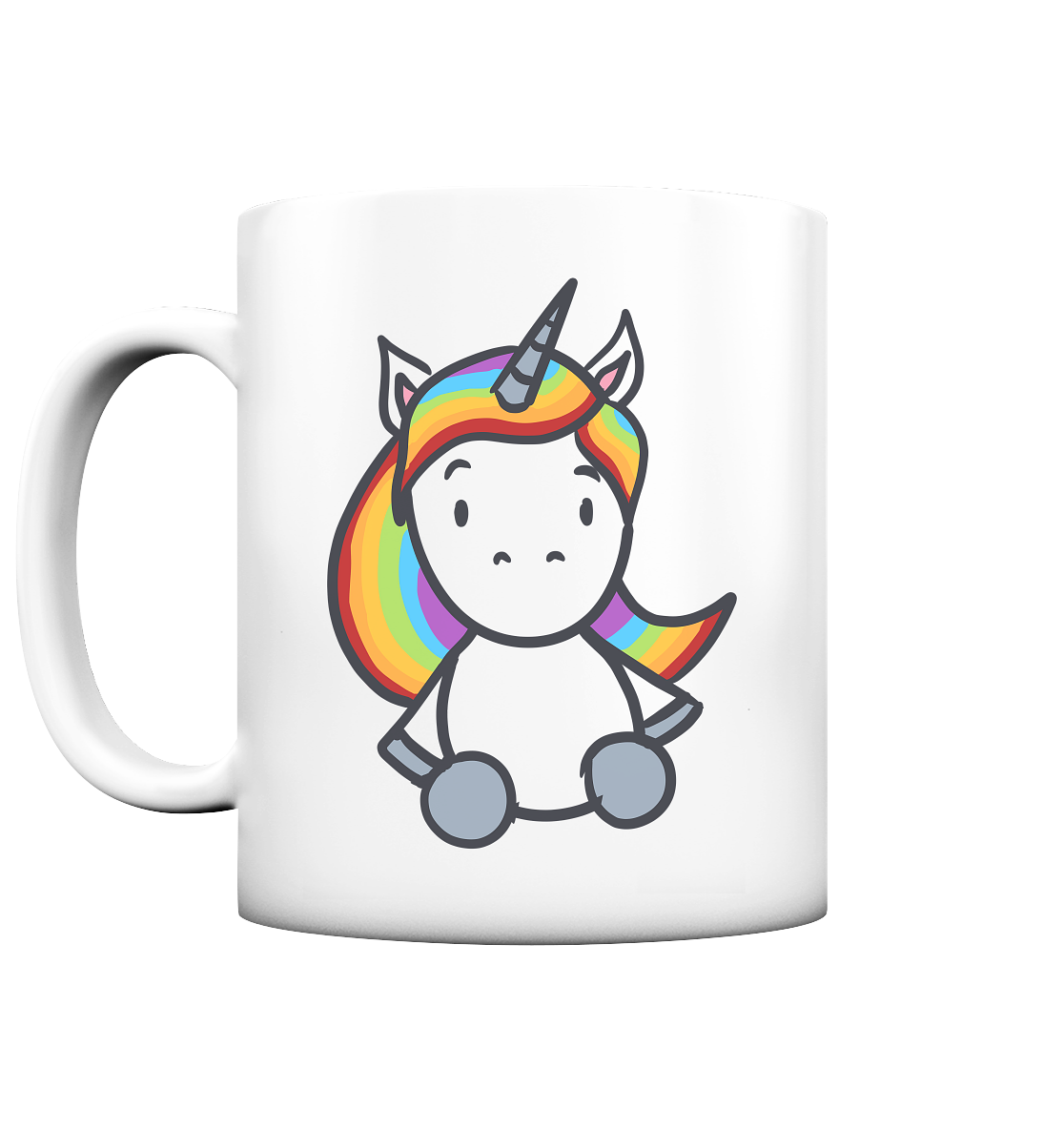 Einhorn mit Regenbogen Haaren - Tasse matt