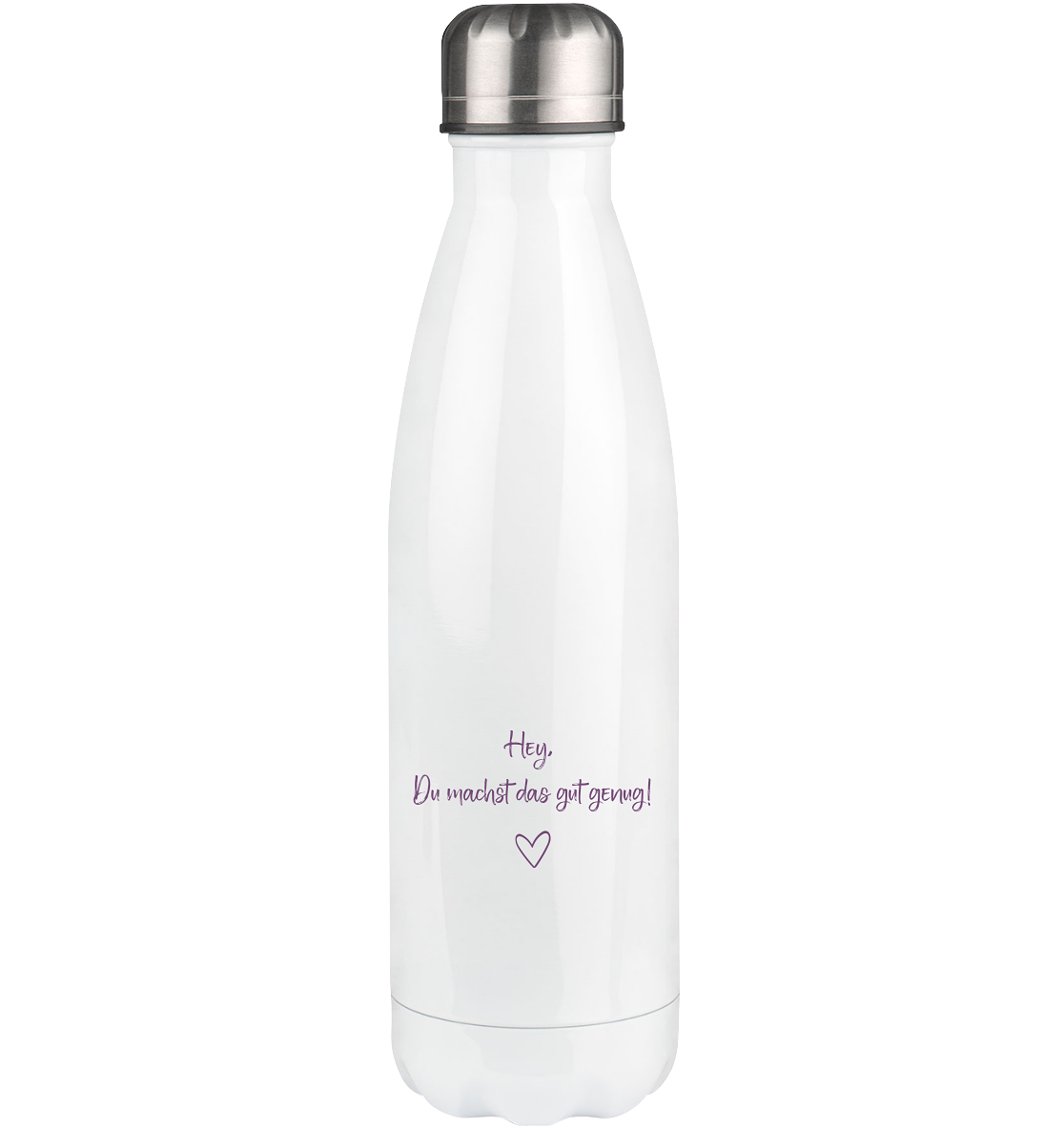 Hey, Du machst das gut genug! "Lila Herz Edition" - Thermoflasche 500ml