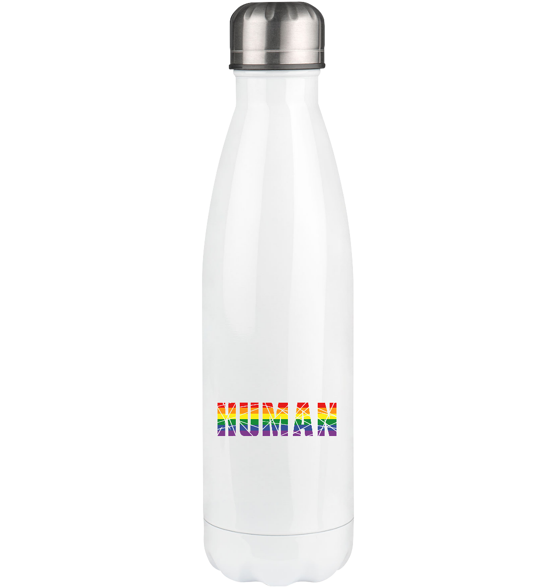 HUMAN in Regenbogen Farben - Thermoflasche 500ml