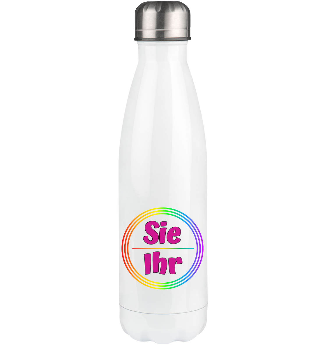 Sie/Ihr Pronomen Regenbogenkreis - Thermoflasche 500ml