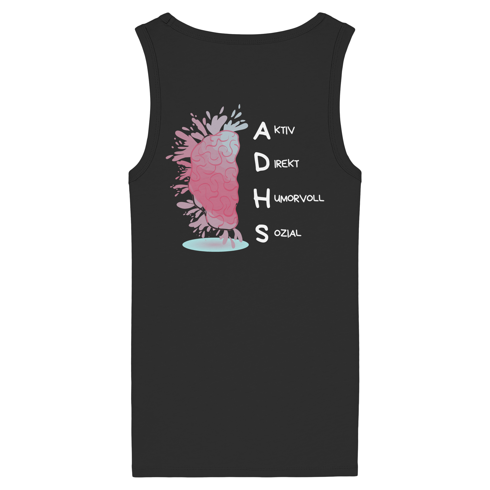 ADHS Aktiv Direkt Humorvoll Sozial Backprint - Womens Organic Fitted Tank Top
