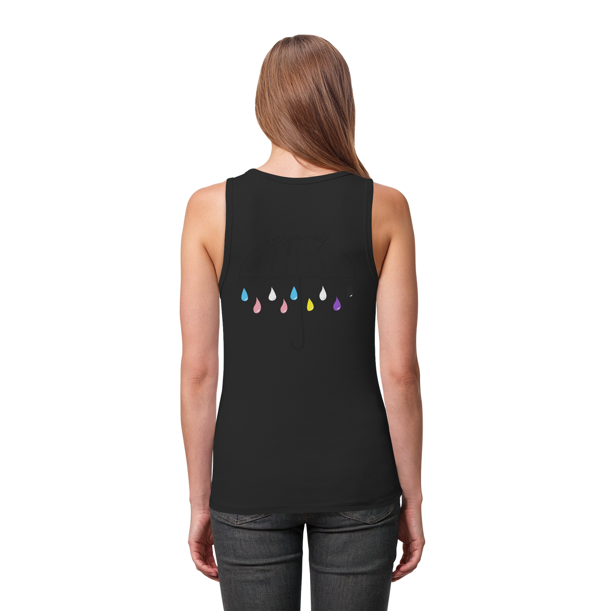 Trans Umbrella Backprint - Womens Organic Fitted Tank Top