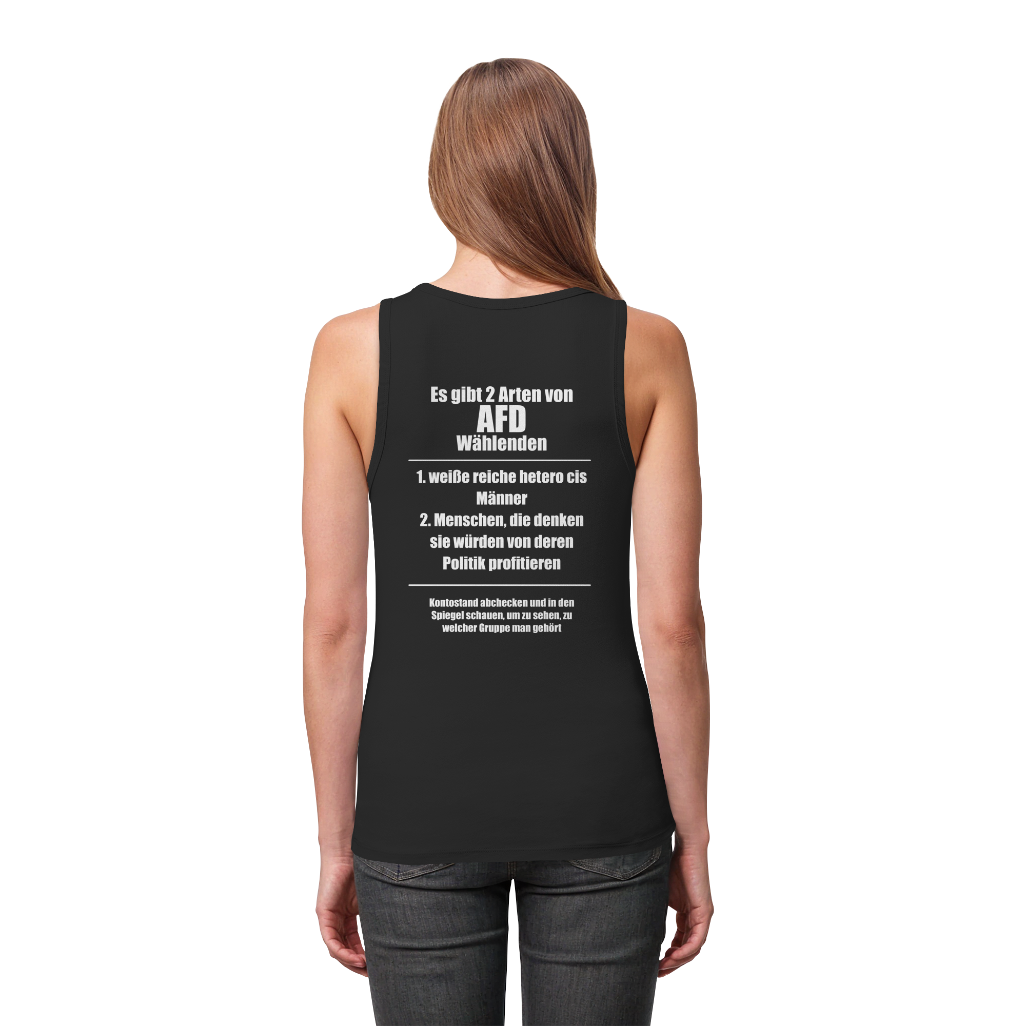 Es gibt 2 Arten von AfD Wählenden Backprint (dunkel) - Womens Organic Fitted Tank Top