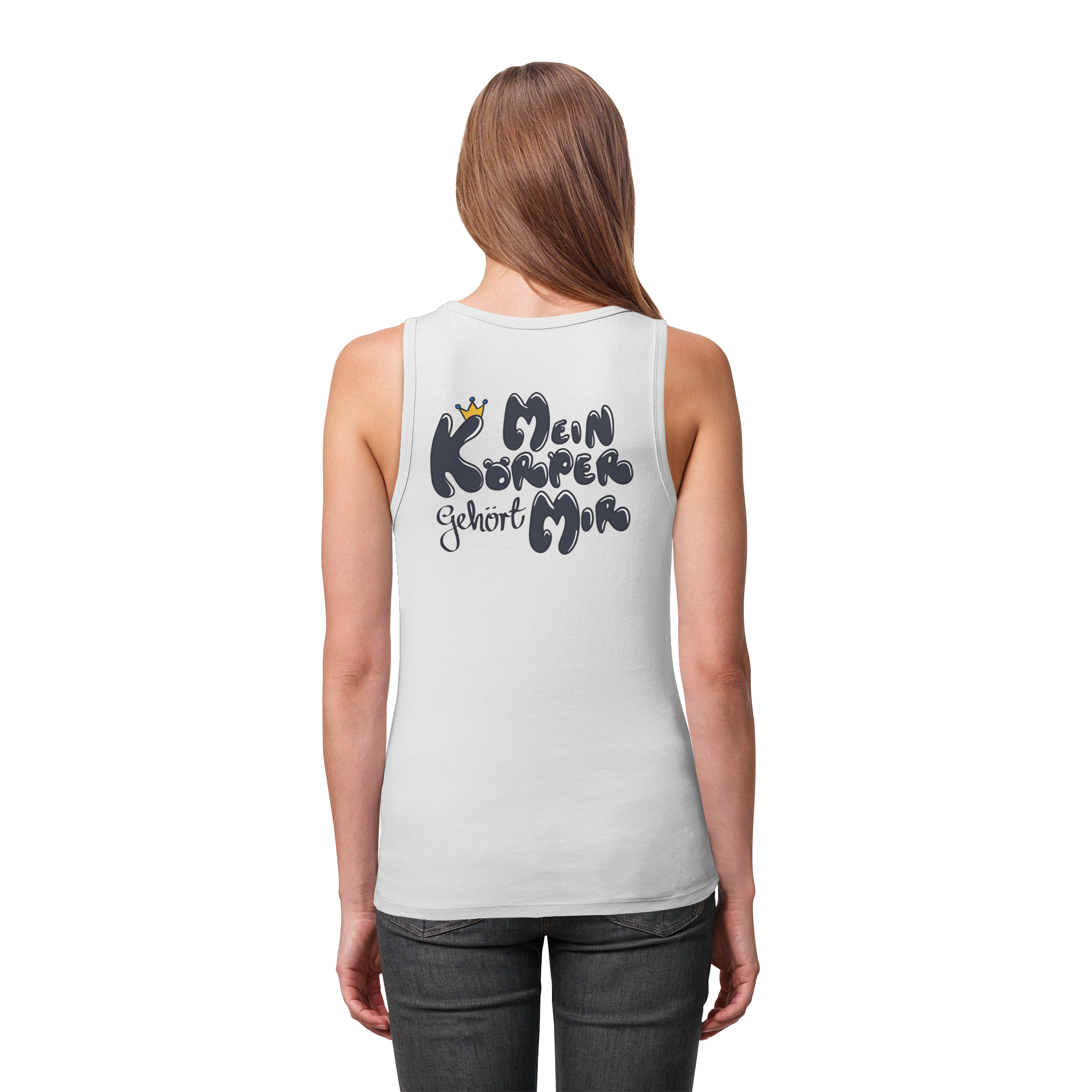 Mein Körper gehört mir "Schwarze Edition" Backprint - Womens Organic Fitted Tank Top