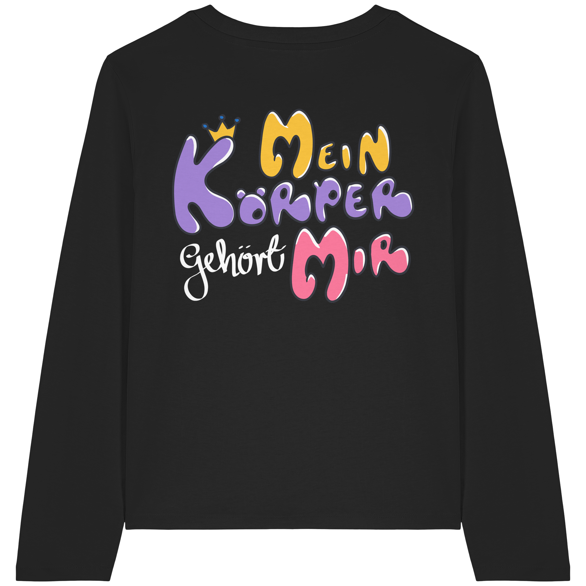 Mein Körper gehört mir "Bunte Edition" Backprint - Womens Organic Longsleeve T-Shirt