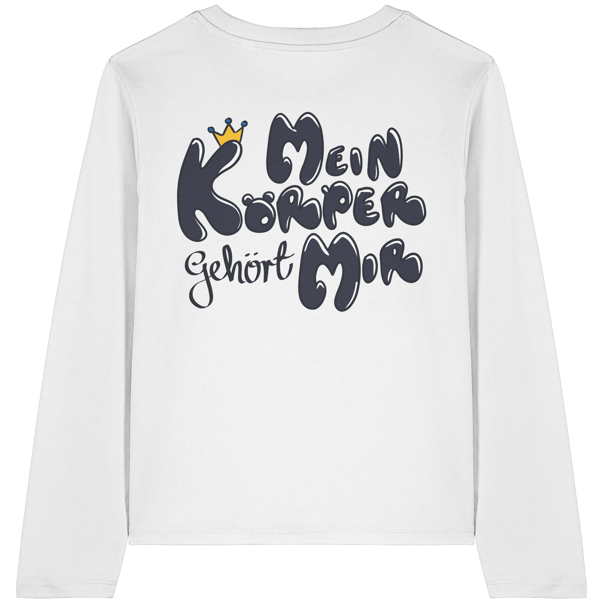 Mein Körper gehört mir "Schwarze Edition" Backprint - Womens Organic Longsleeve T-Shirt