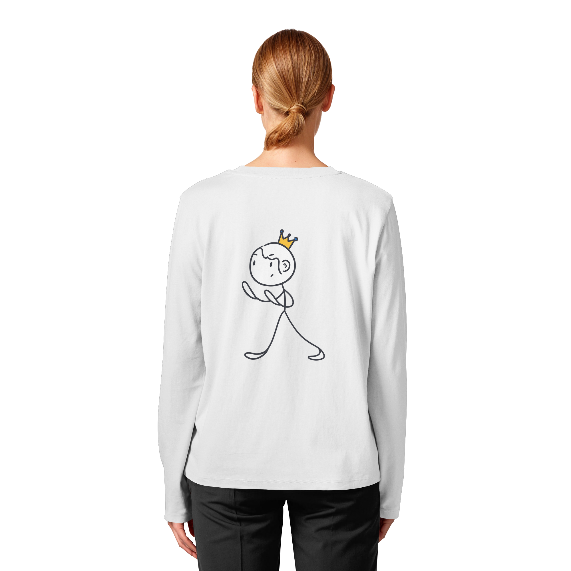 Survivor Queens Logo "Schriftzug Edition" mit Seelenmännchen "Selbstverteidigung Edition" Backprint (hell) - Womens Organic Longsleeve T-Shirt