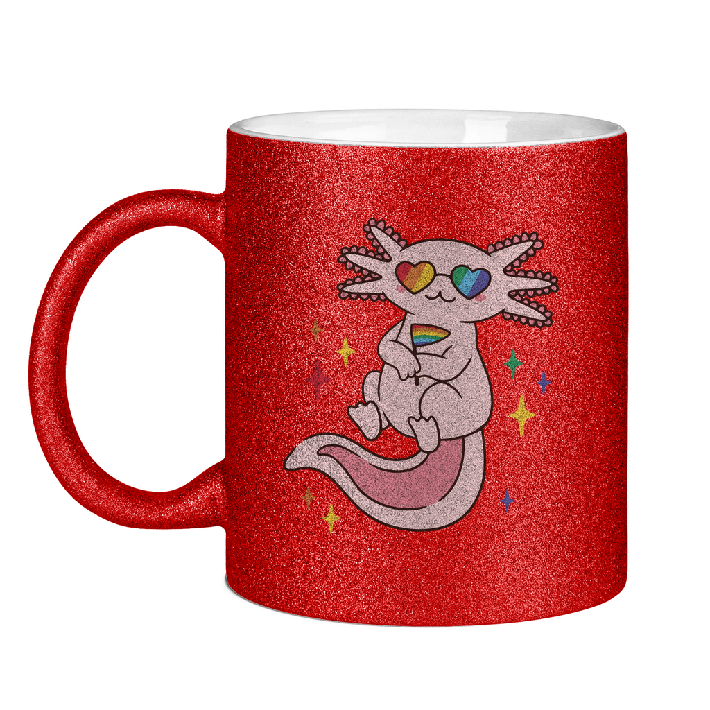Big Pride Axolotl - Tasse (glitzern)