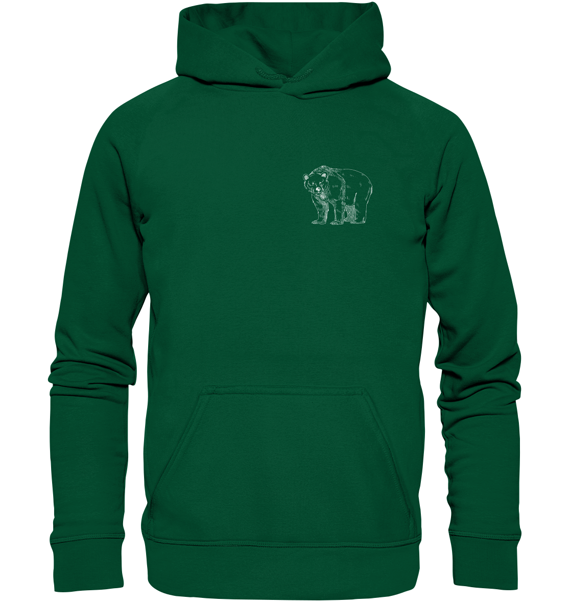 Team Bär Backprint (weiß) - Basic Unisex Hoodie