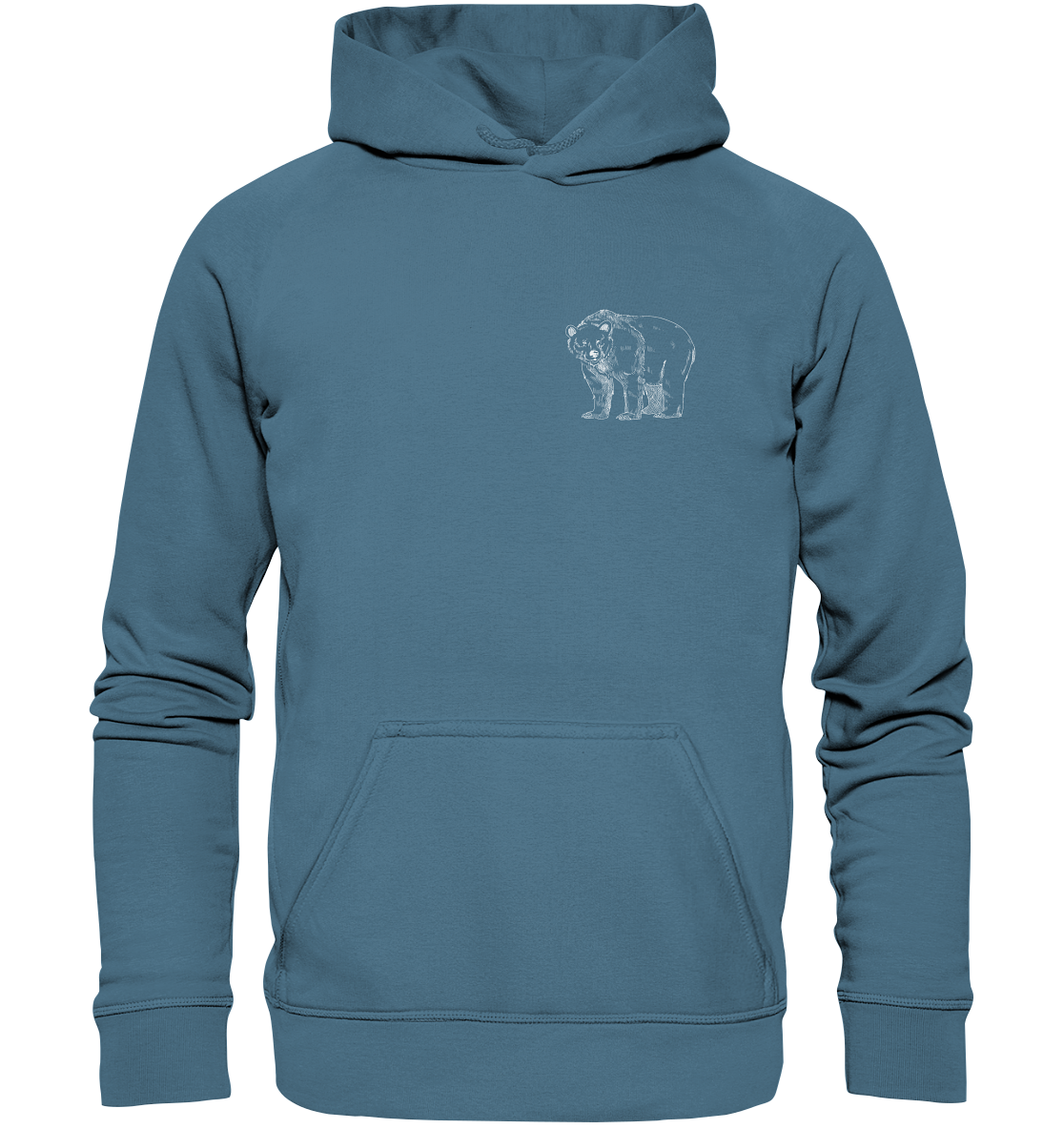 Team Bär Backprint (weiß) - Basic Unisex Hoodie