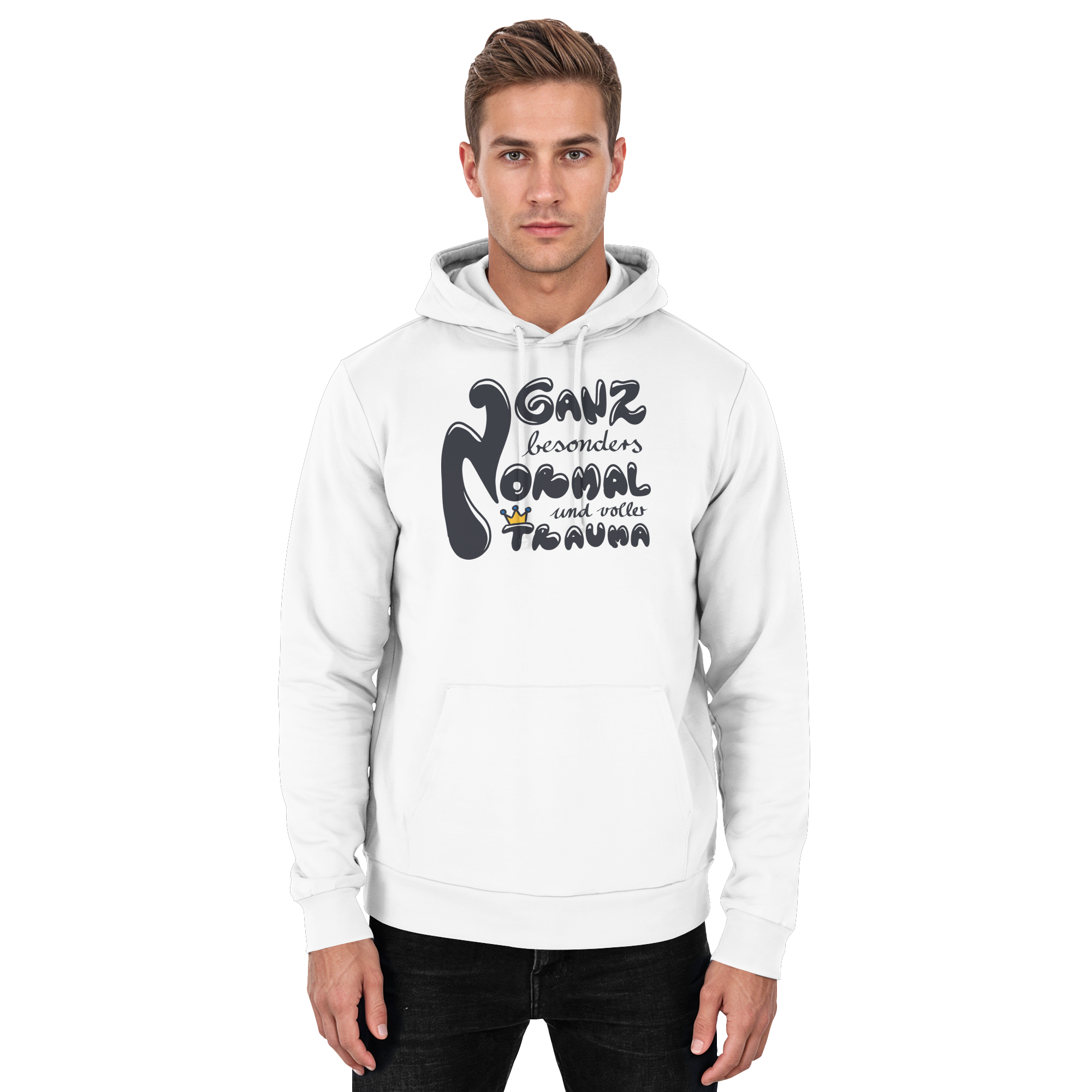 Ganz besonders Normal und voller Trauma "Schwarze Edition" - Basic Unisex Hoodie