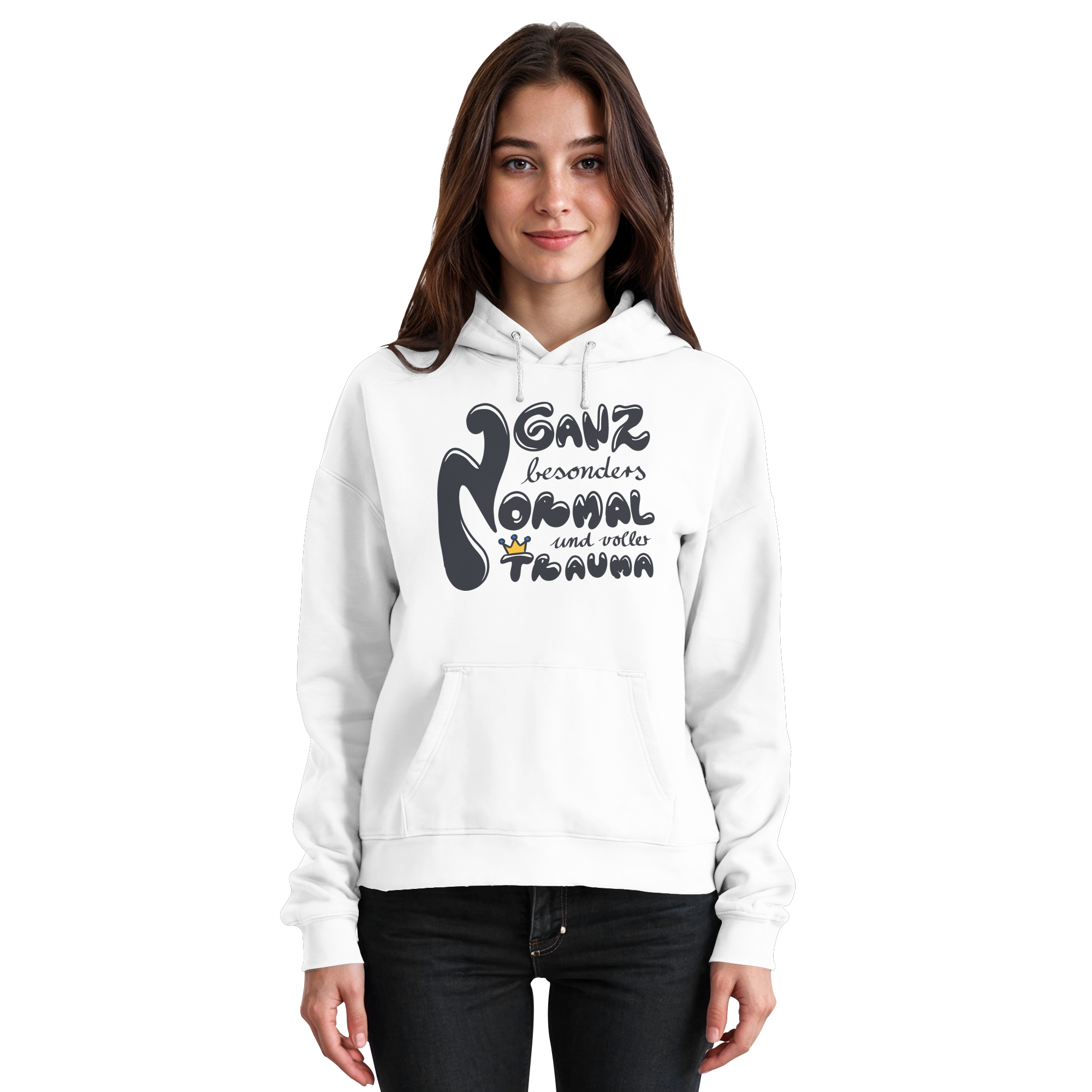 Ganz besonders Normal und voller Trauma "Schwarze Edition" - Basic Unisex Hoodie