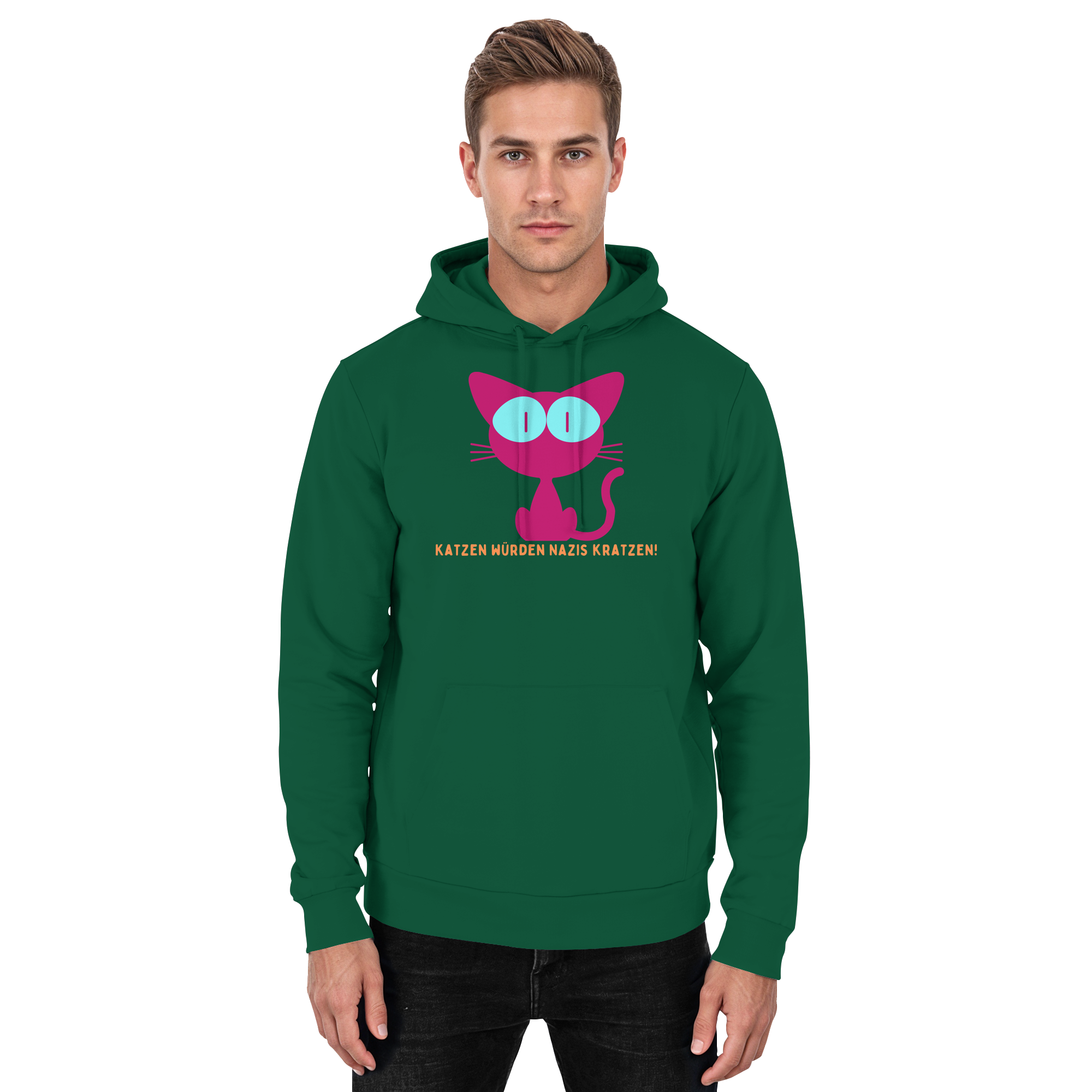 Katzen würden Nazis kratzen - Basic Unisex Hoodie