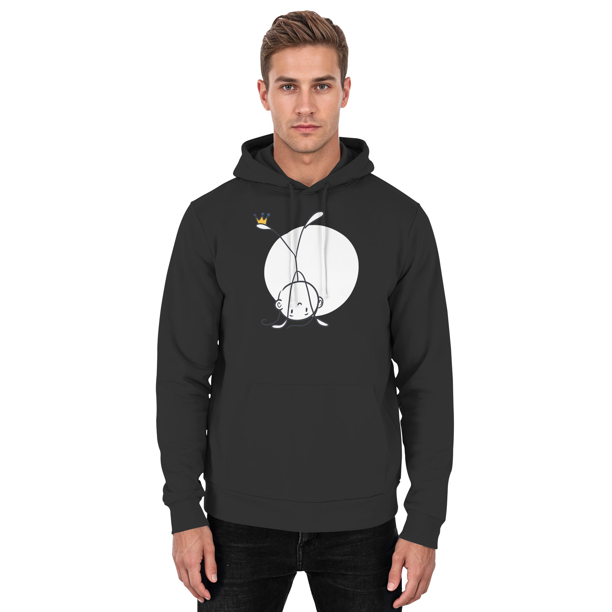 Seelenmännchen "Handstand Edition" Frontprint (dunkel) - Basic Unisex Hoodie