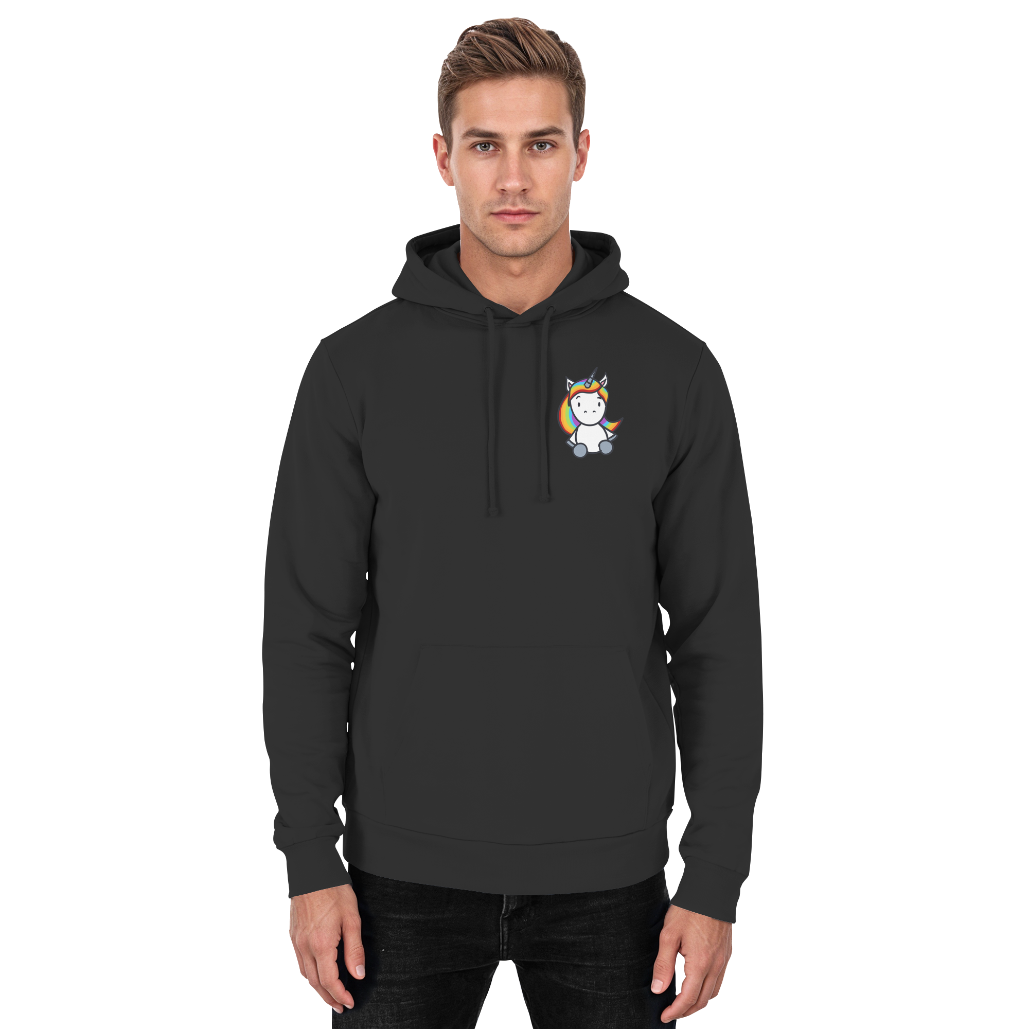 Einhorn mit Regenbogen Haaren - Basic Unisex Hoodie