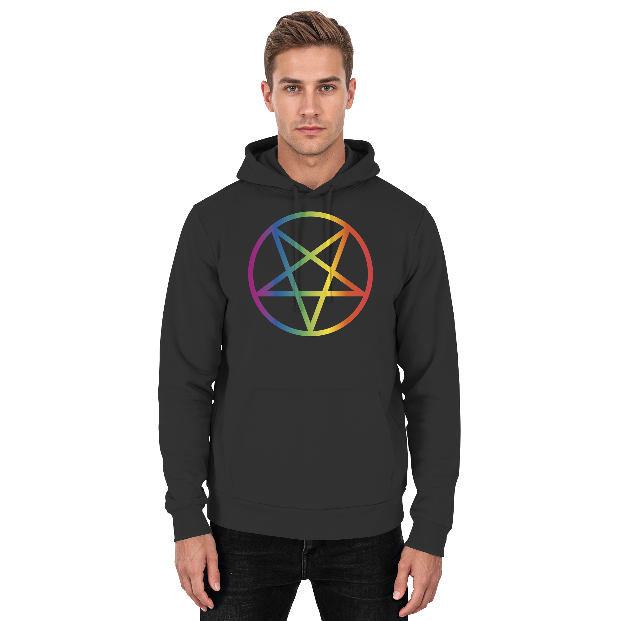 Regenbogen Pentagramm - Basic Unisex Hoodie