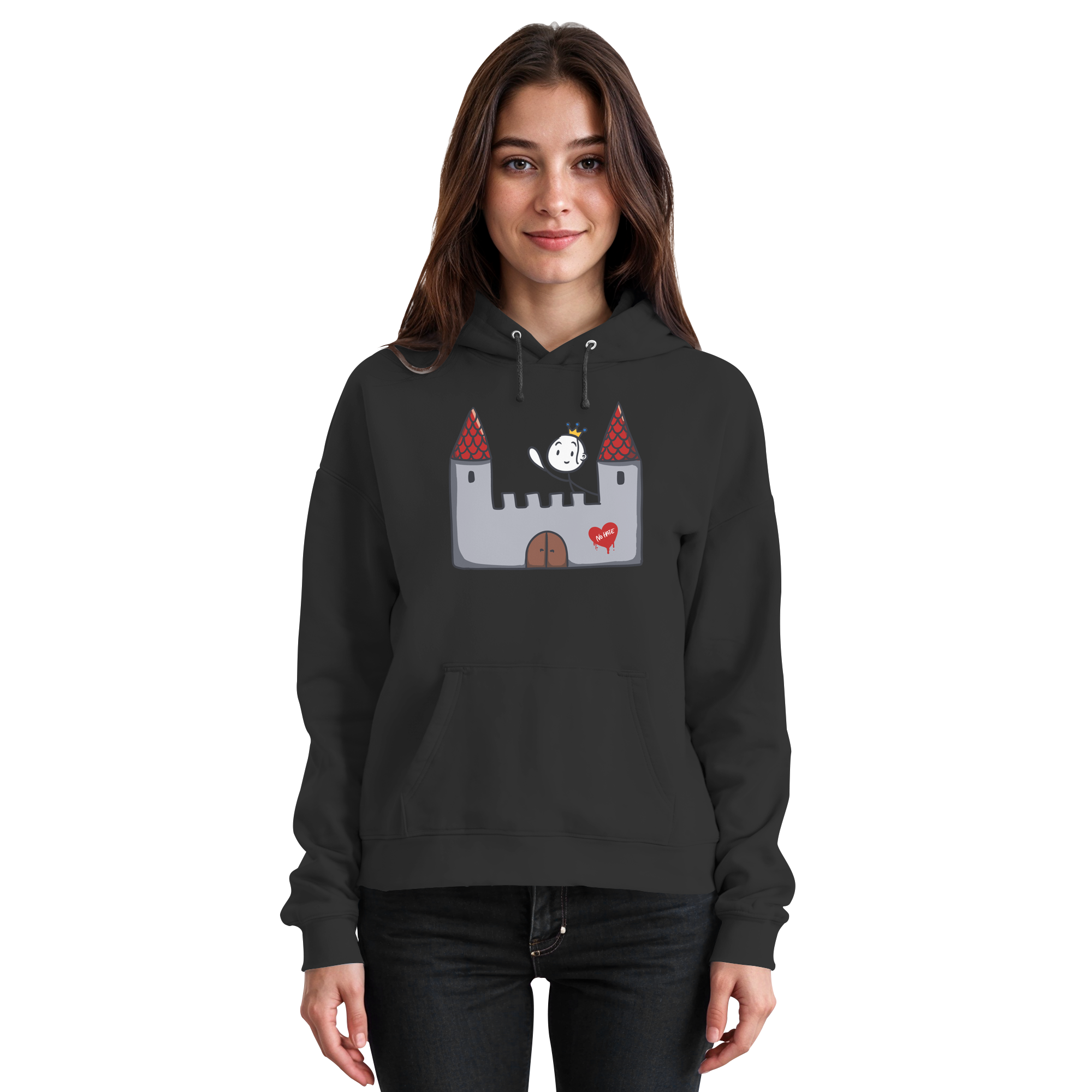 Seelenmännchen "Schloss Edition" Frontprint (dunkel) - Basic Unisex Hoodie