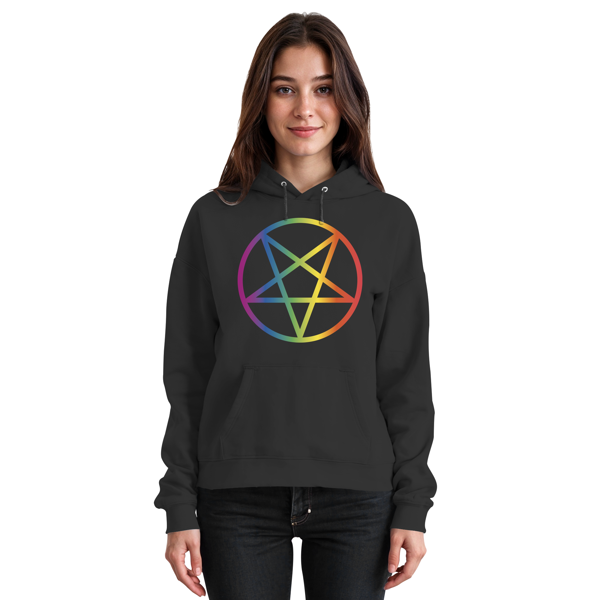 Regenbogen Pentagramm - Basic Unisex Hoodie