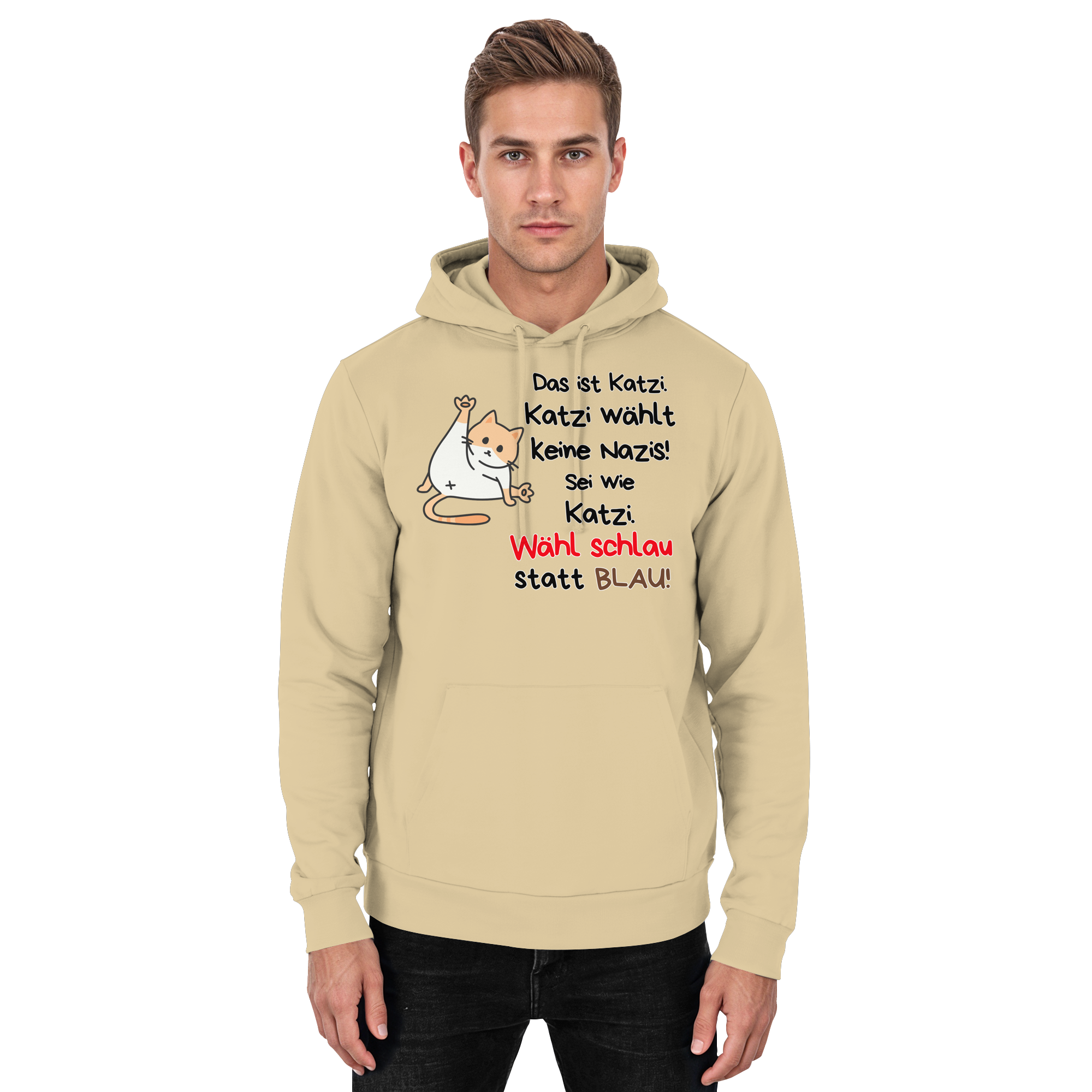 Katzi wählt keine Nazis! - Basic Unisex Hoodie